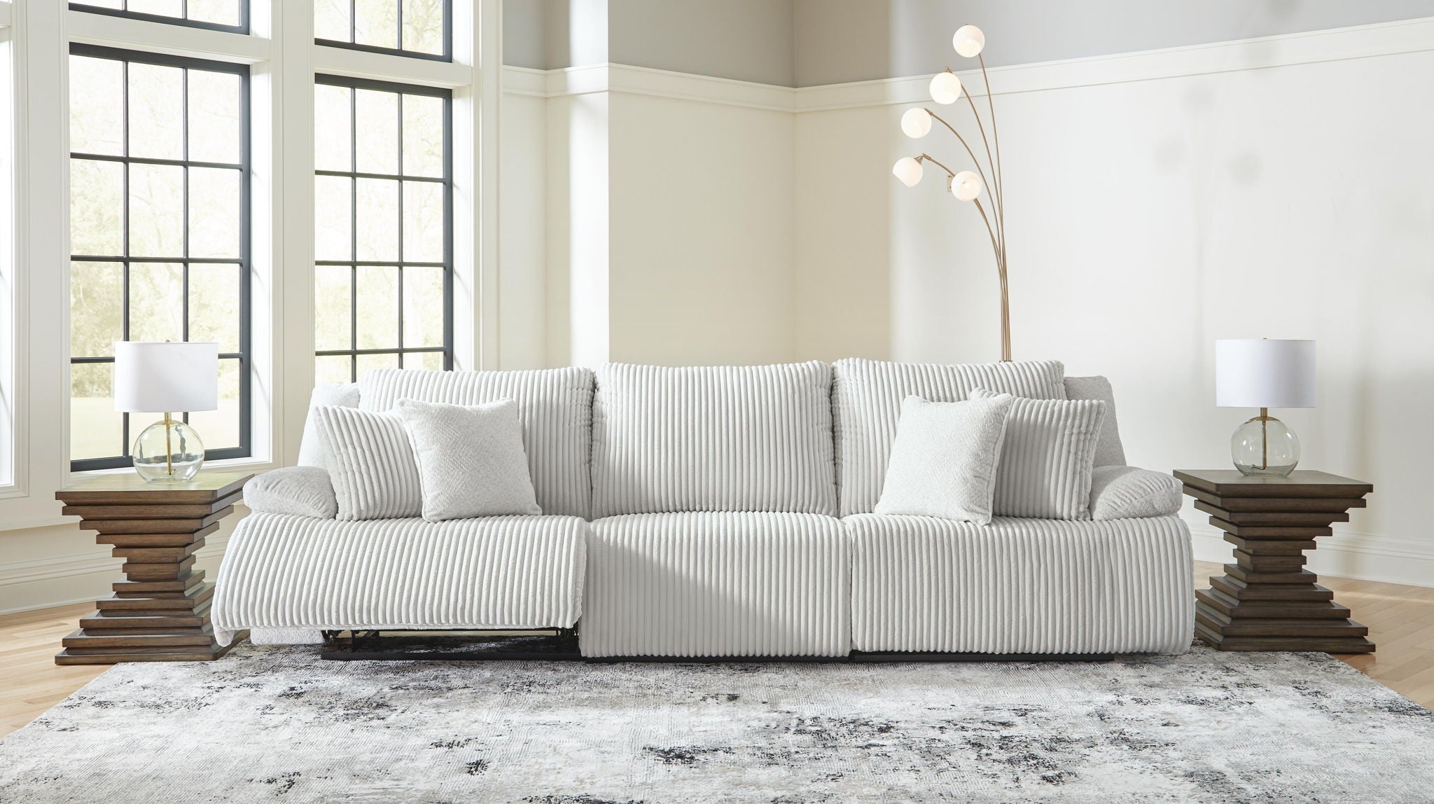 Top Tier - 3-Piece Sectional Sofa With RAF And LAF Recliner - Alloy - Image 2