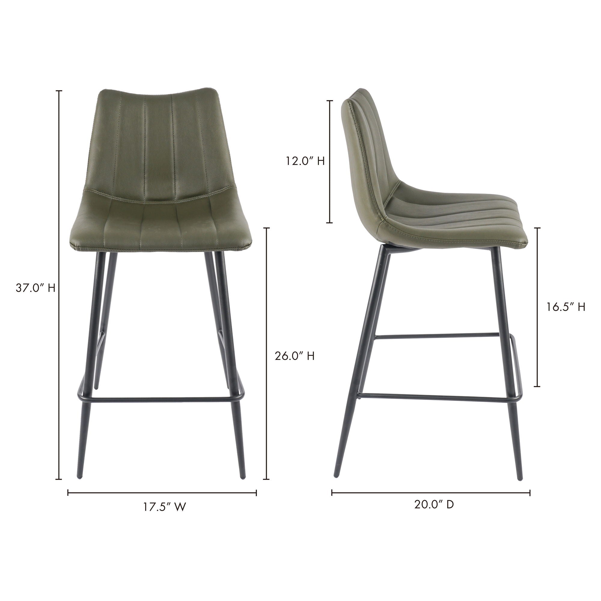 Alibi - Counter Stool (Set of 2) - Dark Green - Image 2