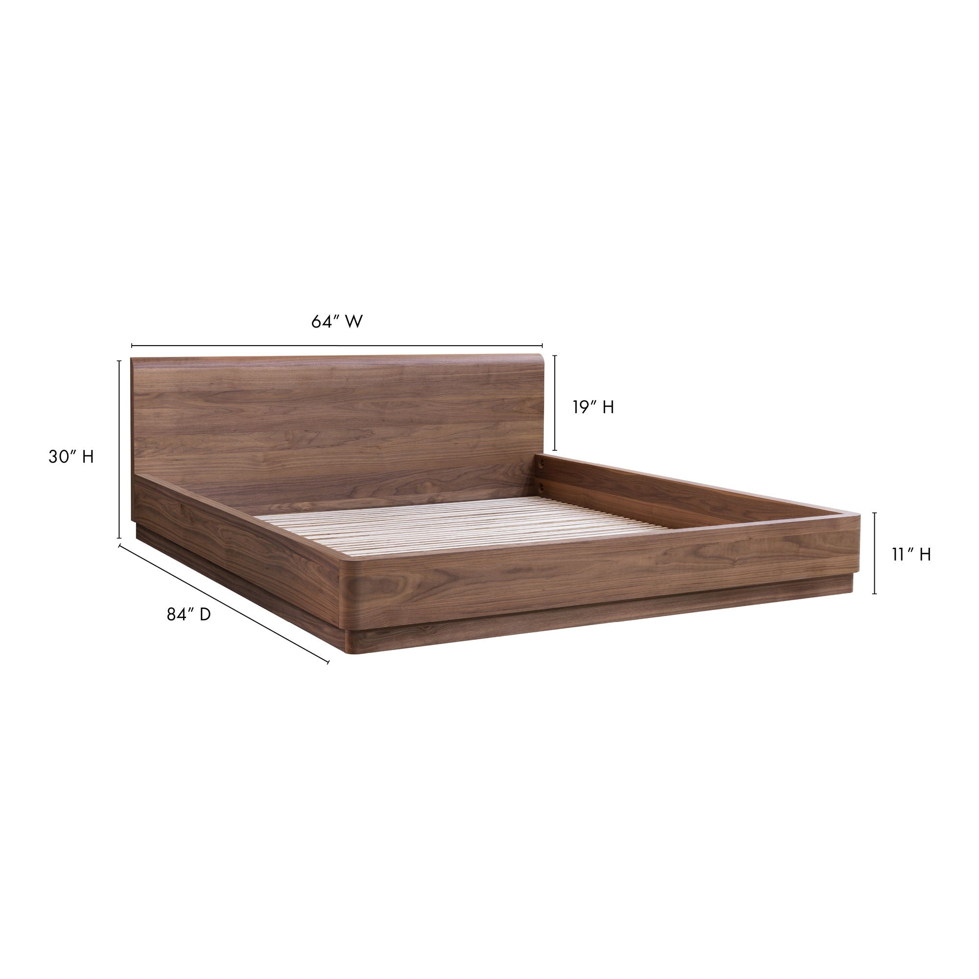 Round Off - Queen Bed - Natural Walnut - Image 2