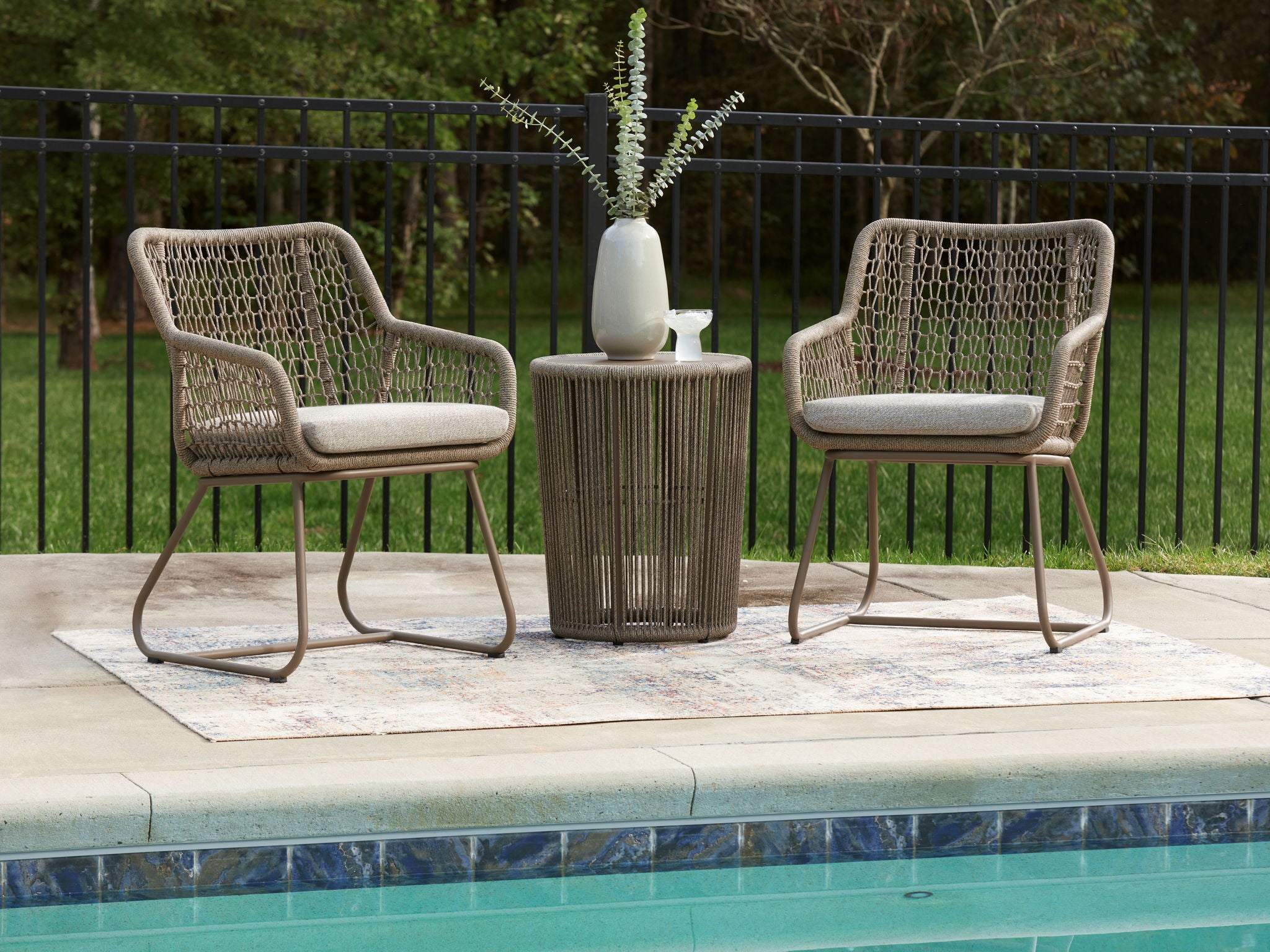 Majors Beach - Outdoor Table And 2 Chairs (Set of 3) - Beige - Image 2