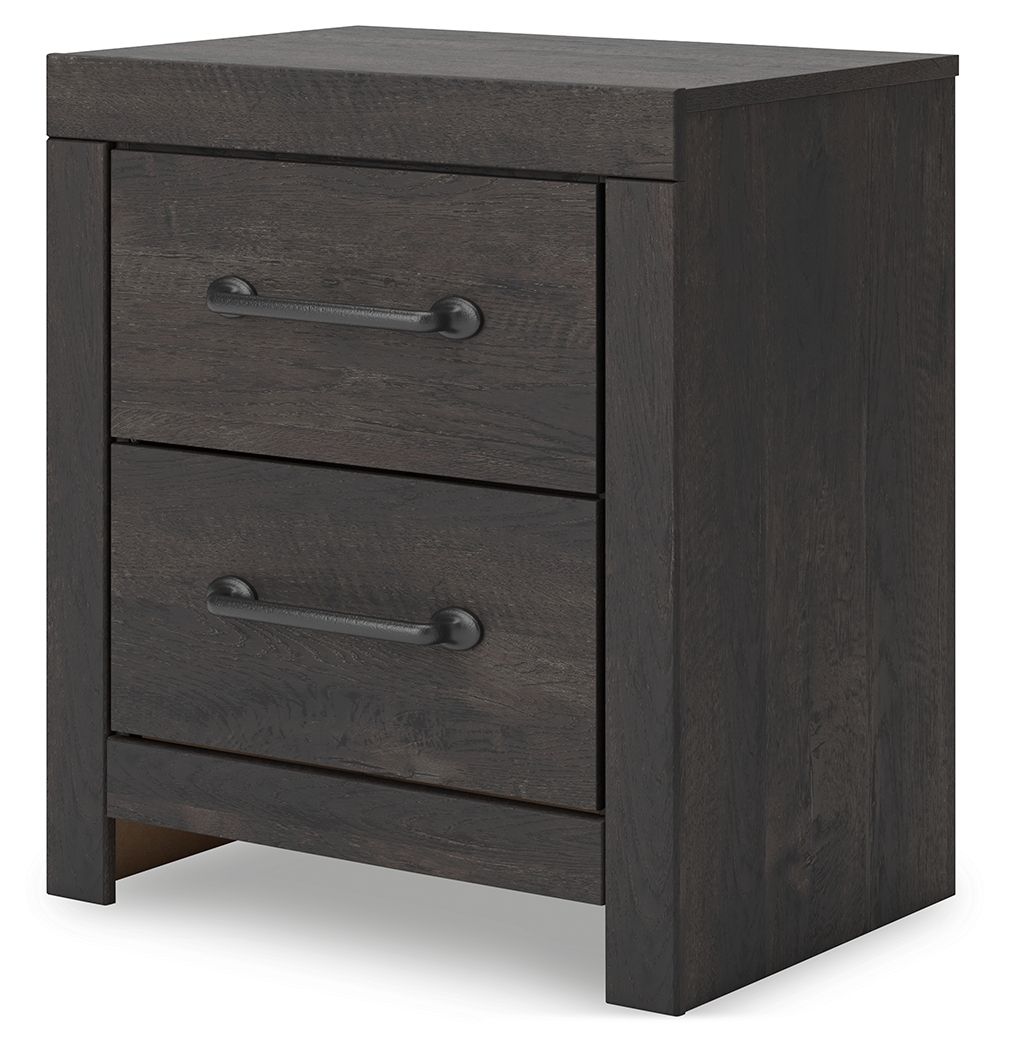 Hollivern - Two Drawer Night Stand - Dark Gray - Image 2