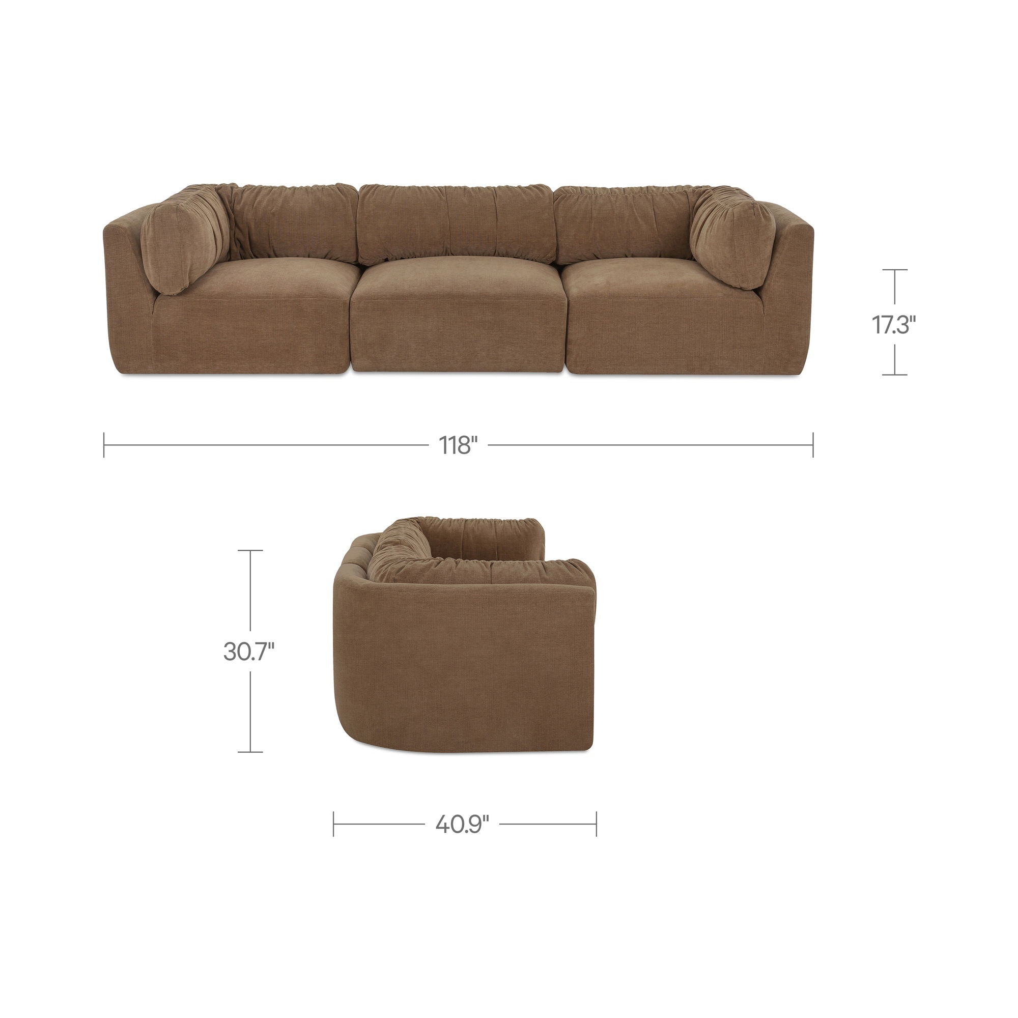 Matina - Modular Sofa - Taupe - Image 2