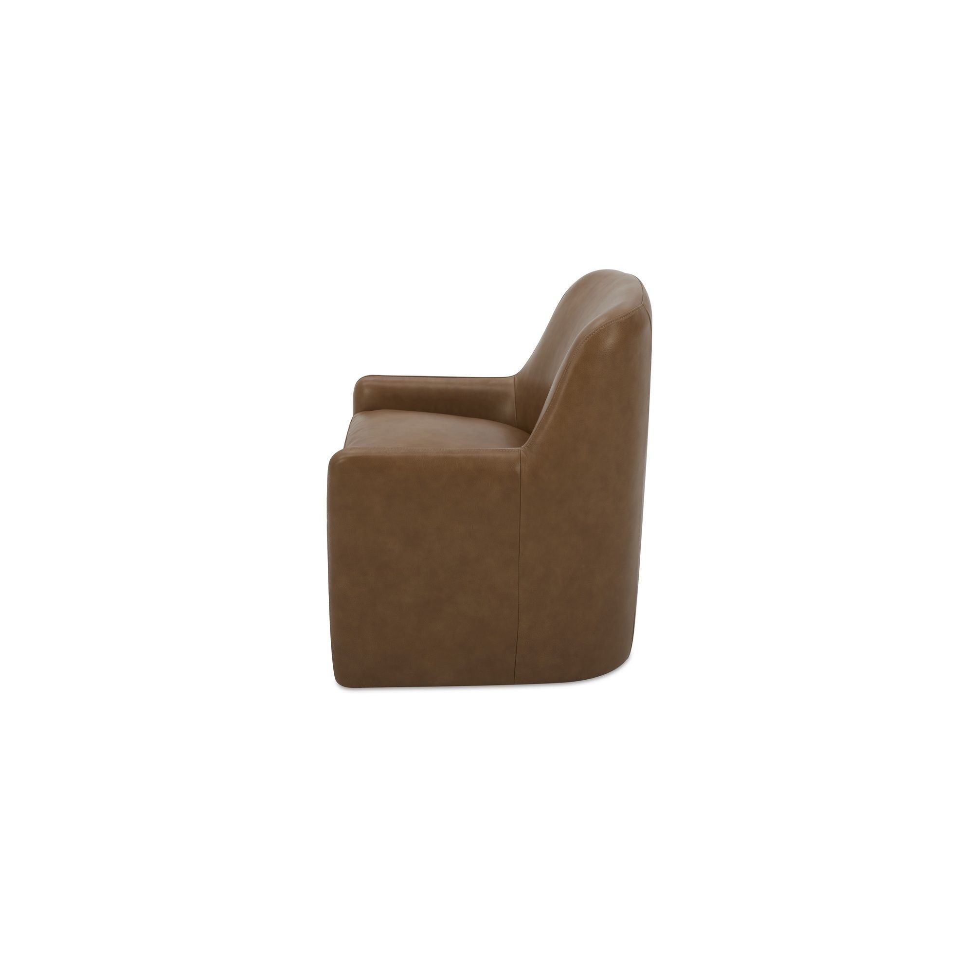 Maisie - Rolling Dining Chair - Tan Leather - Image 2