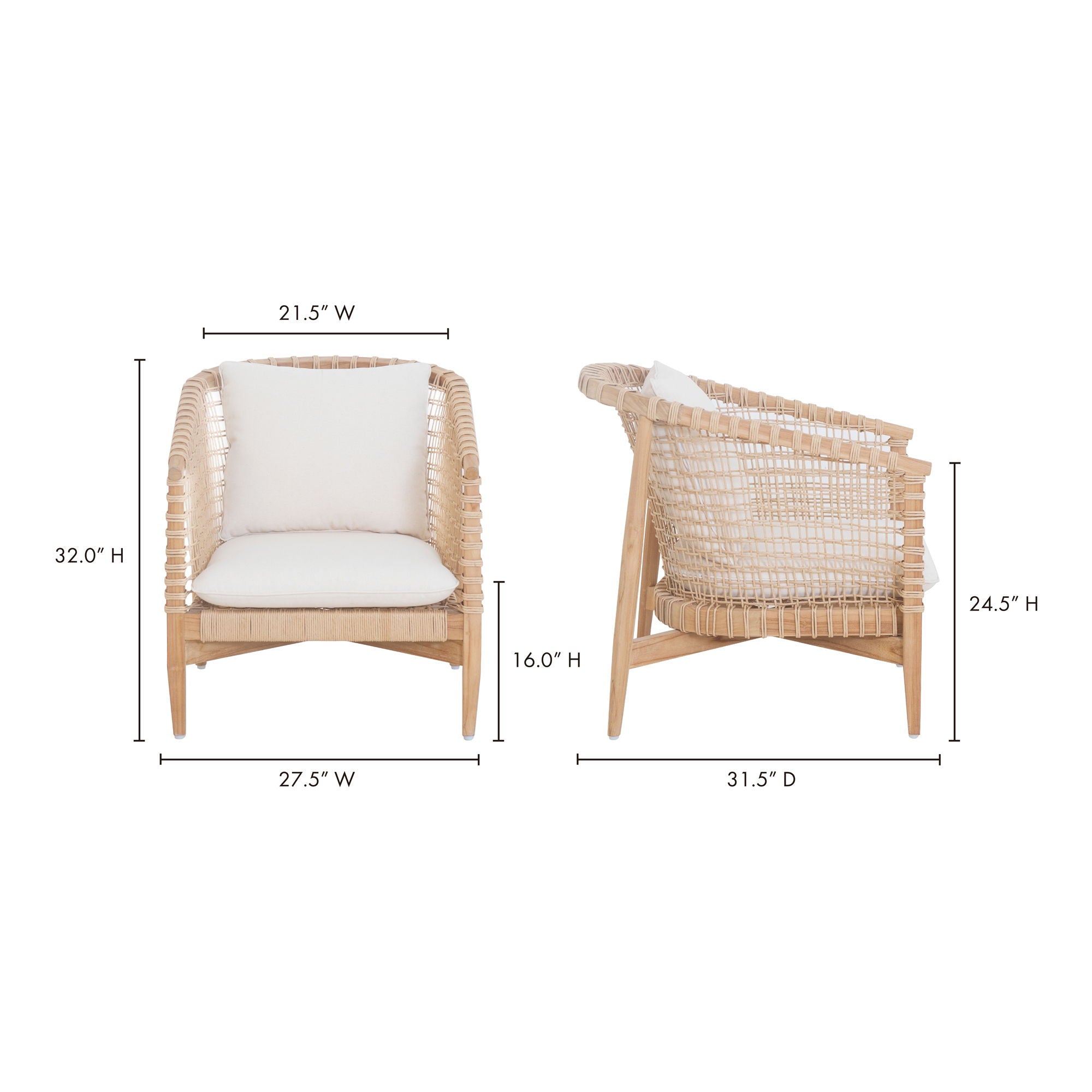 Kuna - Outdoor Lounge Chair - Beige - Image 2