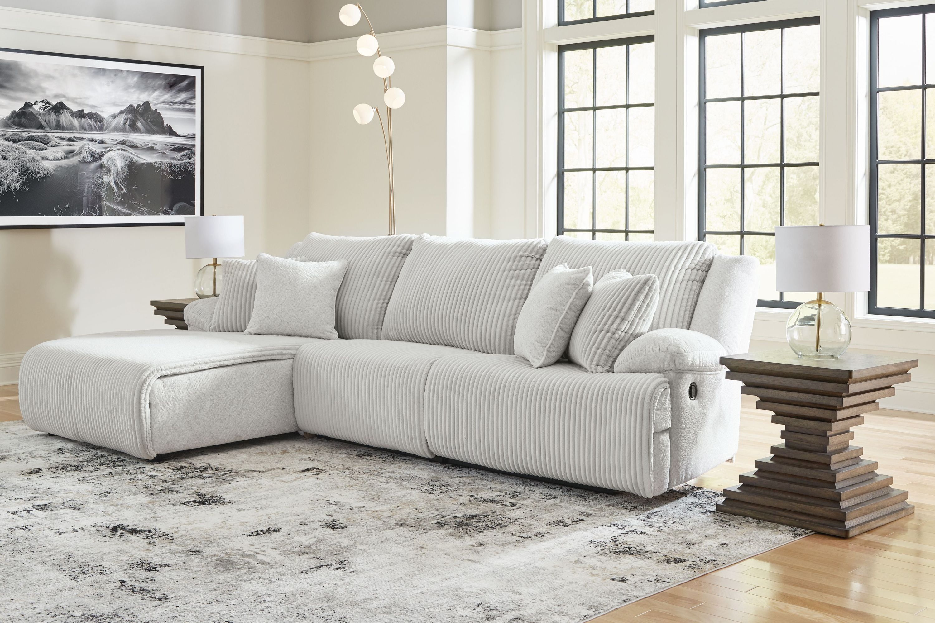 Top Tier - 3-Piece Sectional Sofa With LAF Press Back Chaise - Alloy - Image 2