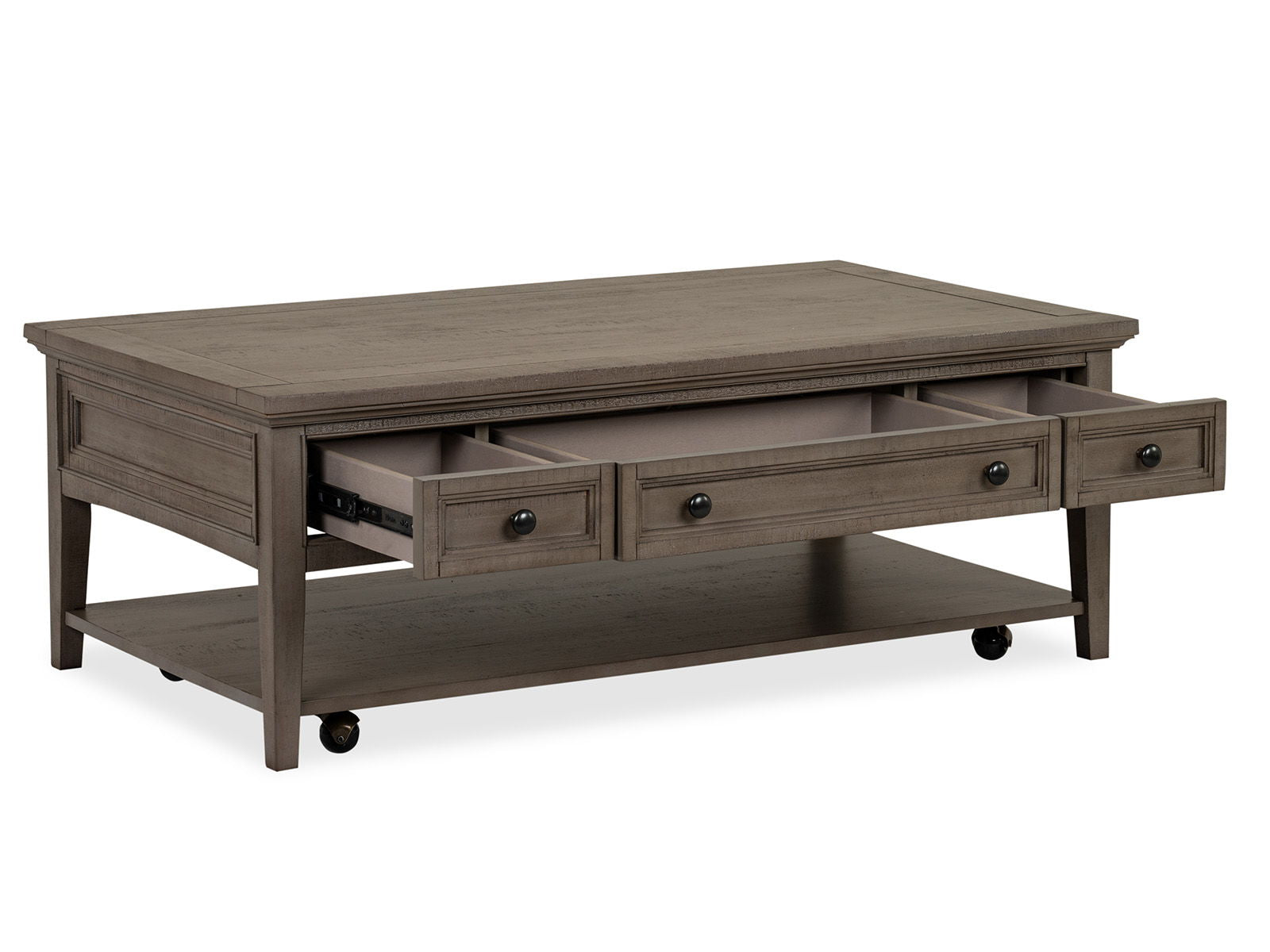 Paxton Place - Rectangular Cocktail Table With Casters - Dovetail Gray - Image 2