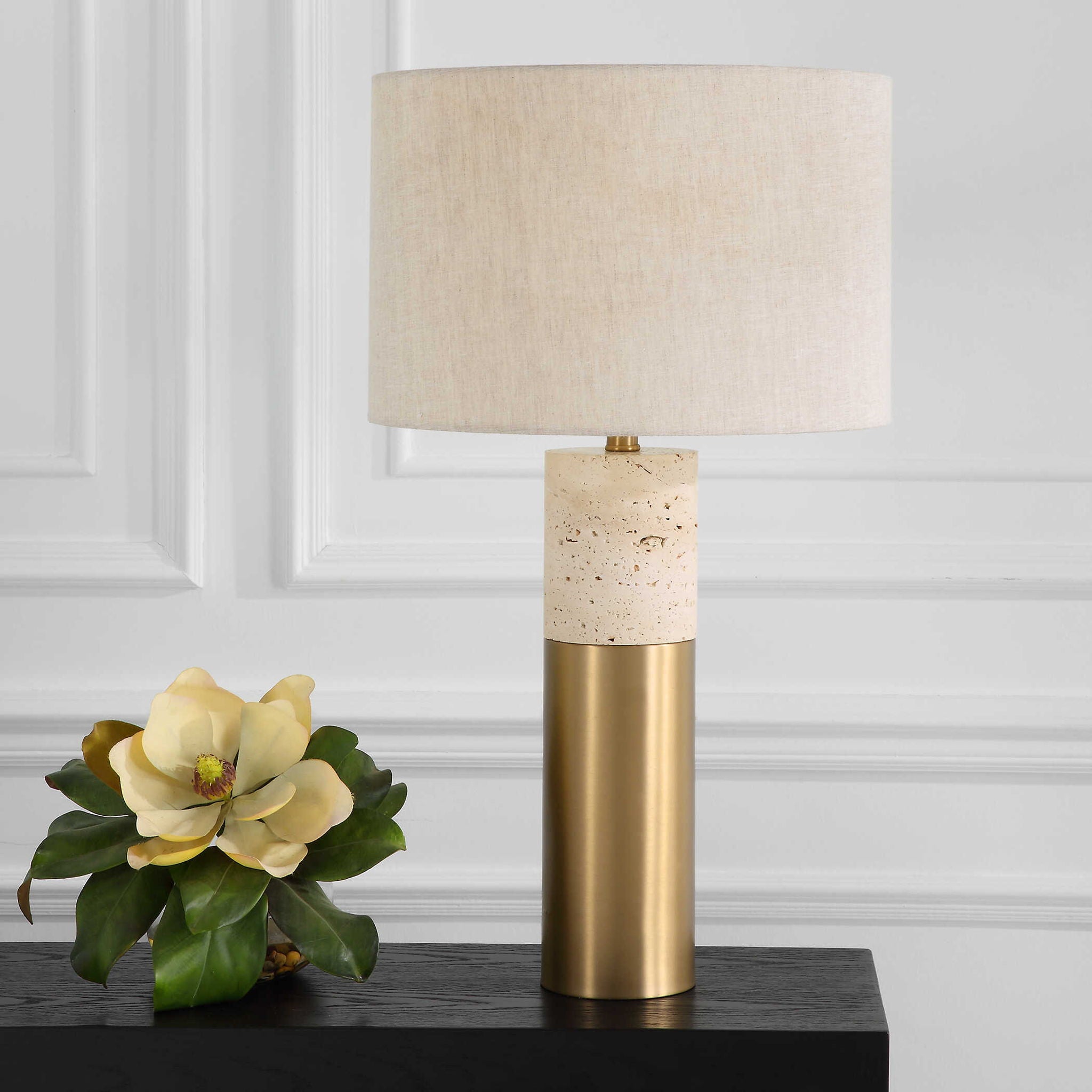 Gravitas - Elegant Brass & Stone Lamp - Image 2