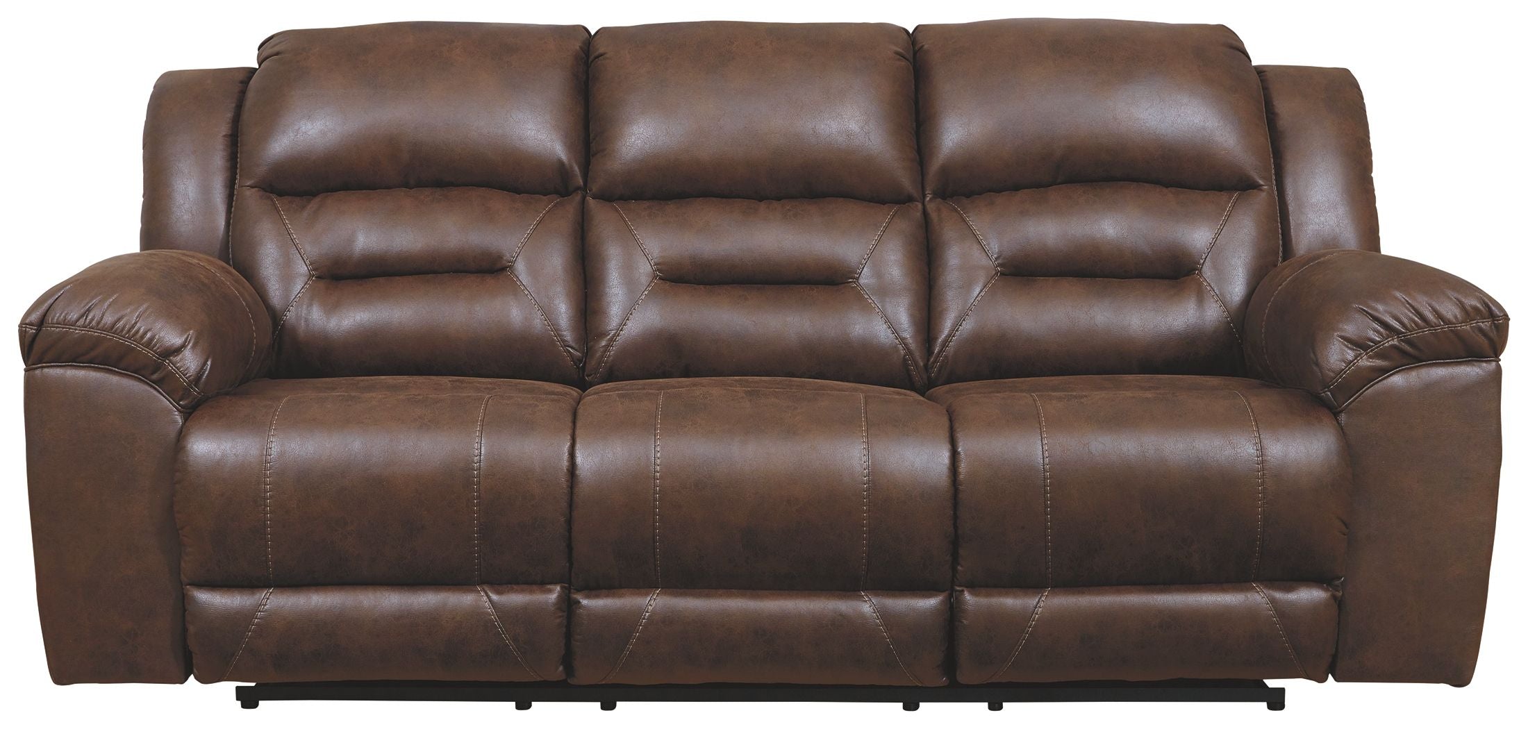 Stoneland – Power Reclining Sofa – Faux Leather – Chocolate