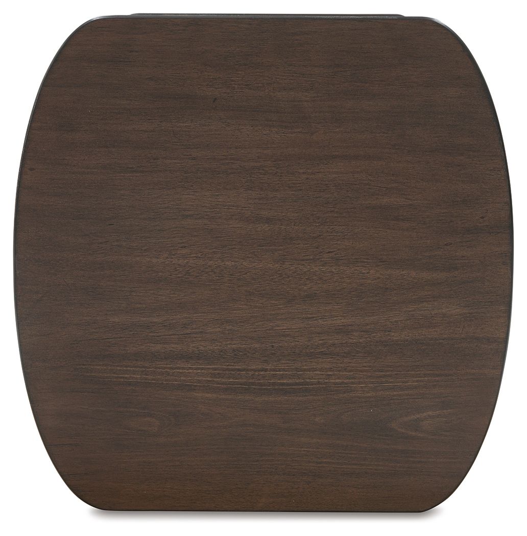 Korestone - Square End Table - Dark Brown - Image 2
