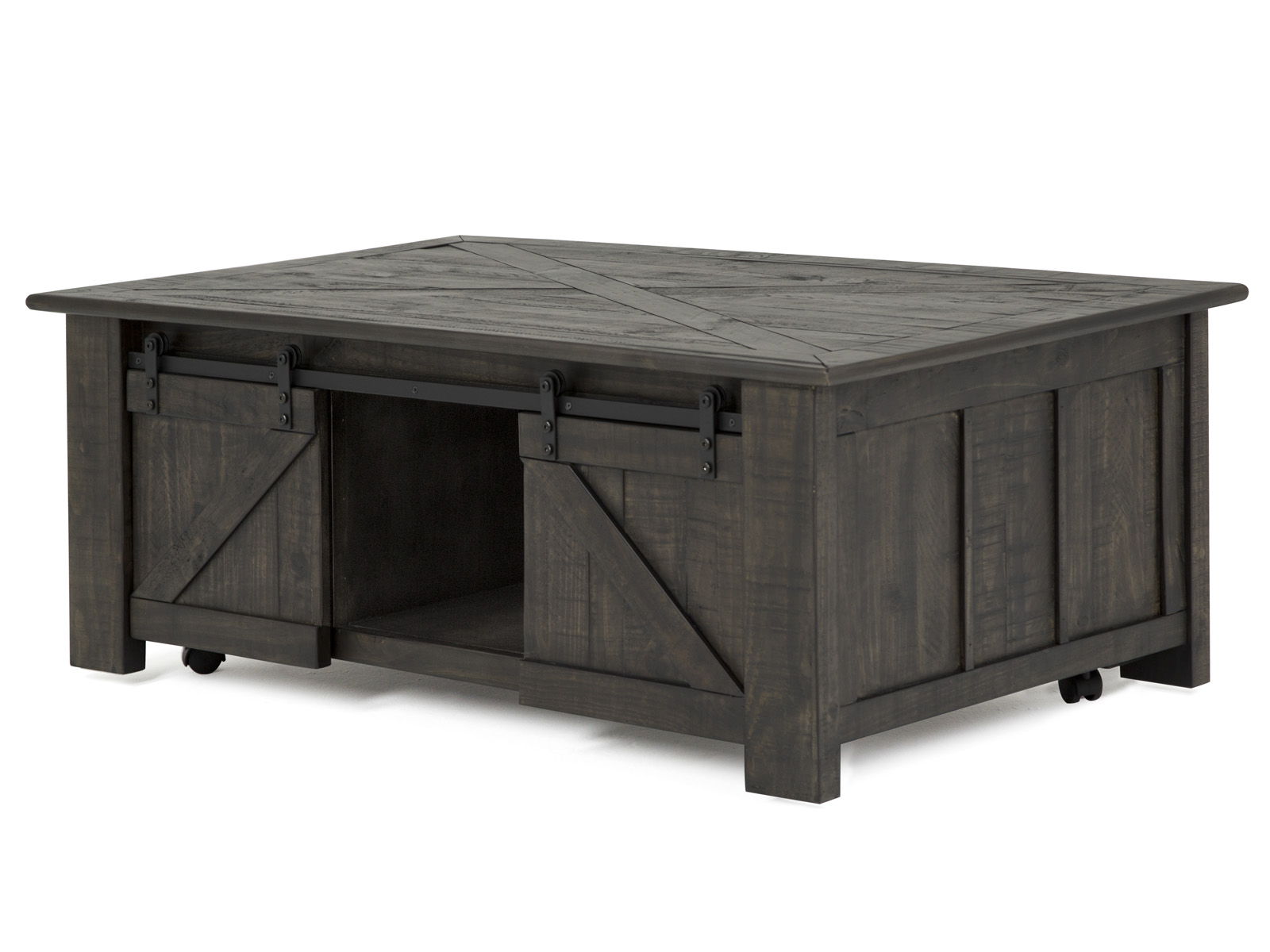 Garrett – Rectangular Lift-top Cocktail Table With Casters – Weathered Charcoal