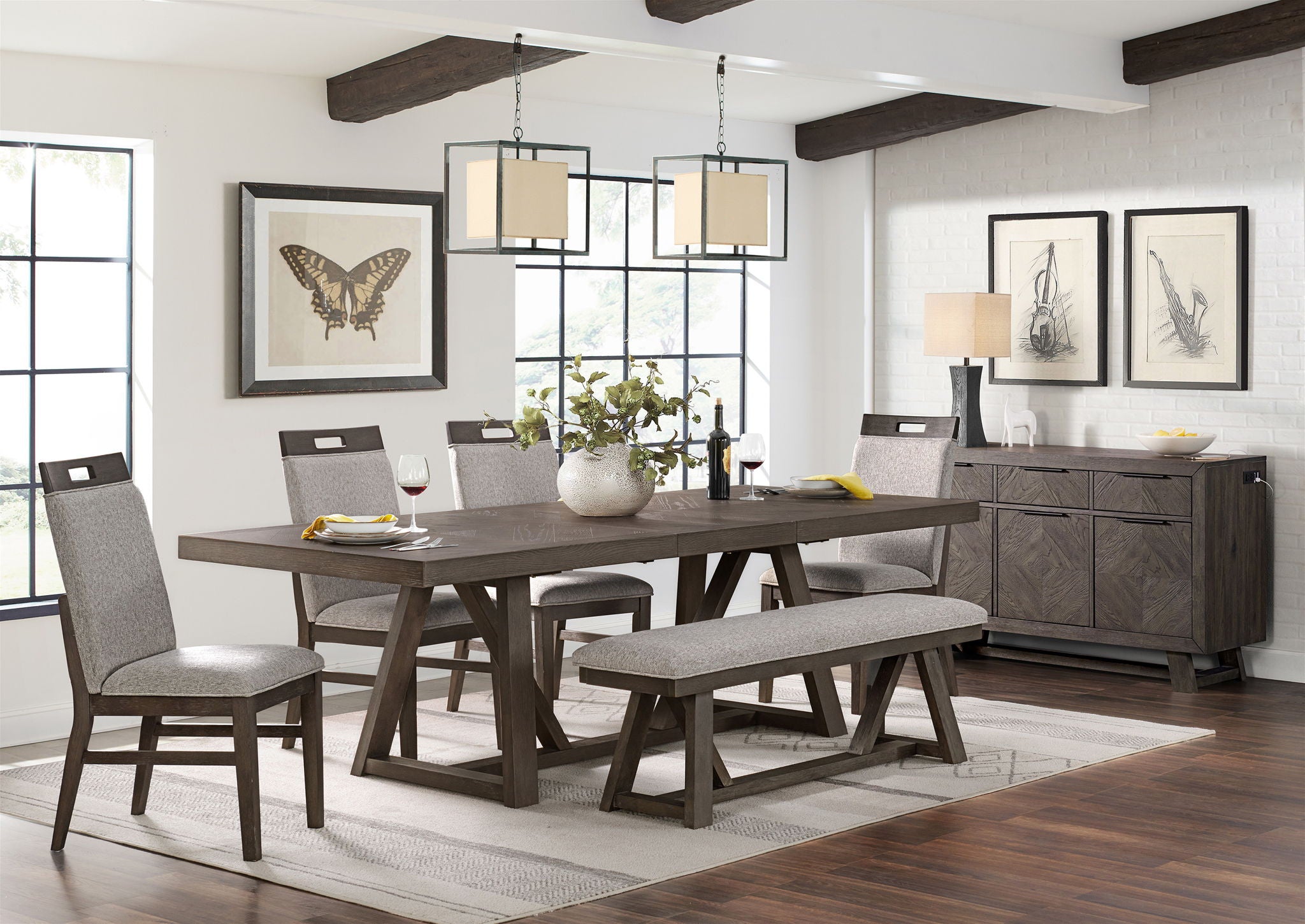 Hearst - Dining Bench - Reclaimed Chevron - Image 3