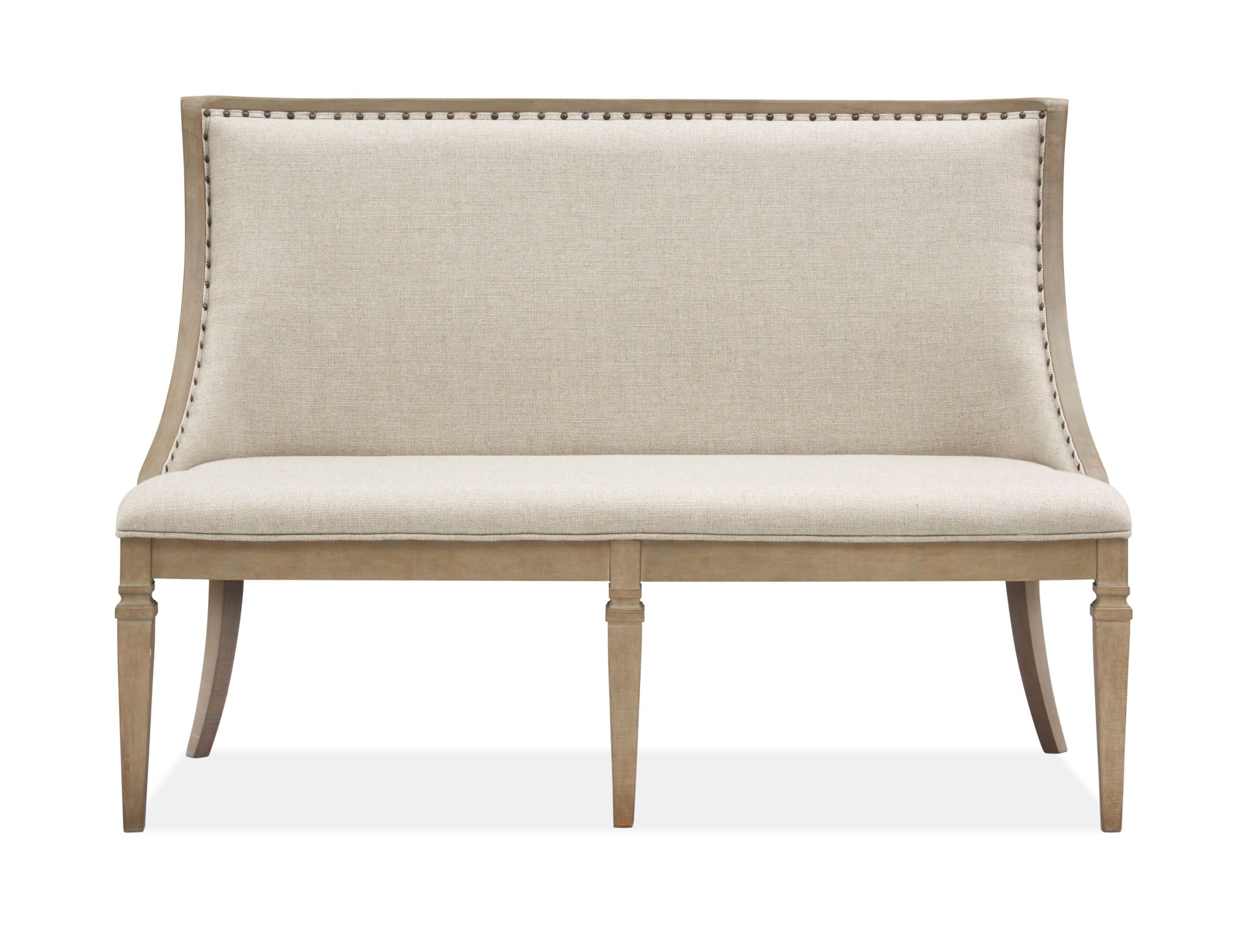 Lancaster - Bench With Upholstered Seat & Back - Dovetail Gray - Image 1