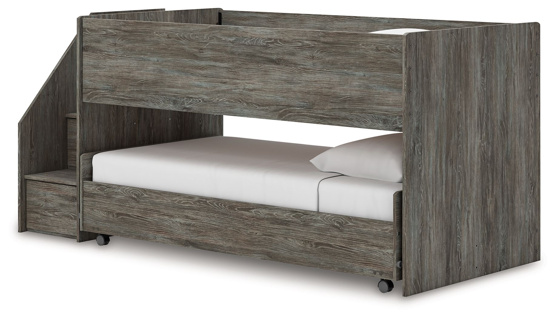 Frandern - Twin Over Twin Loft Bed - Gray - Image 2