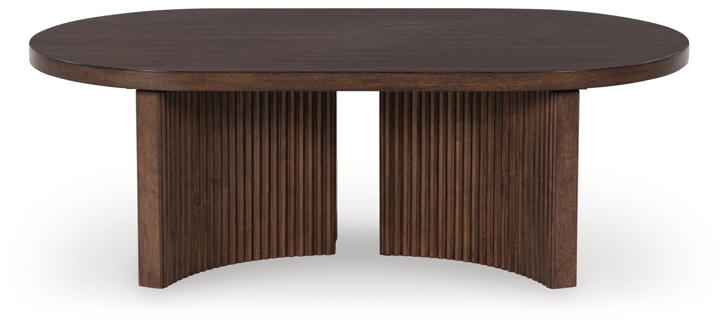 Korestone - Oval Cocktail Table - Dark Brown - Image 2
