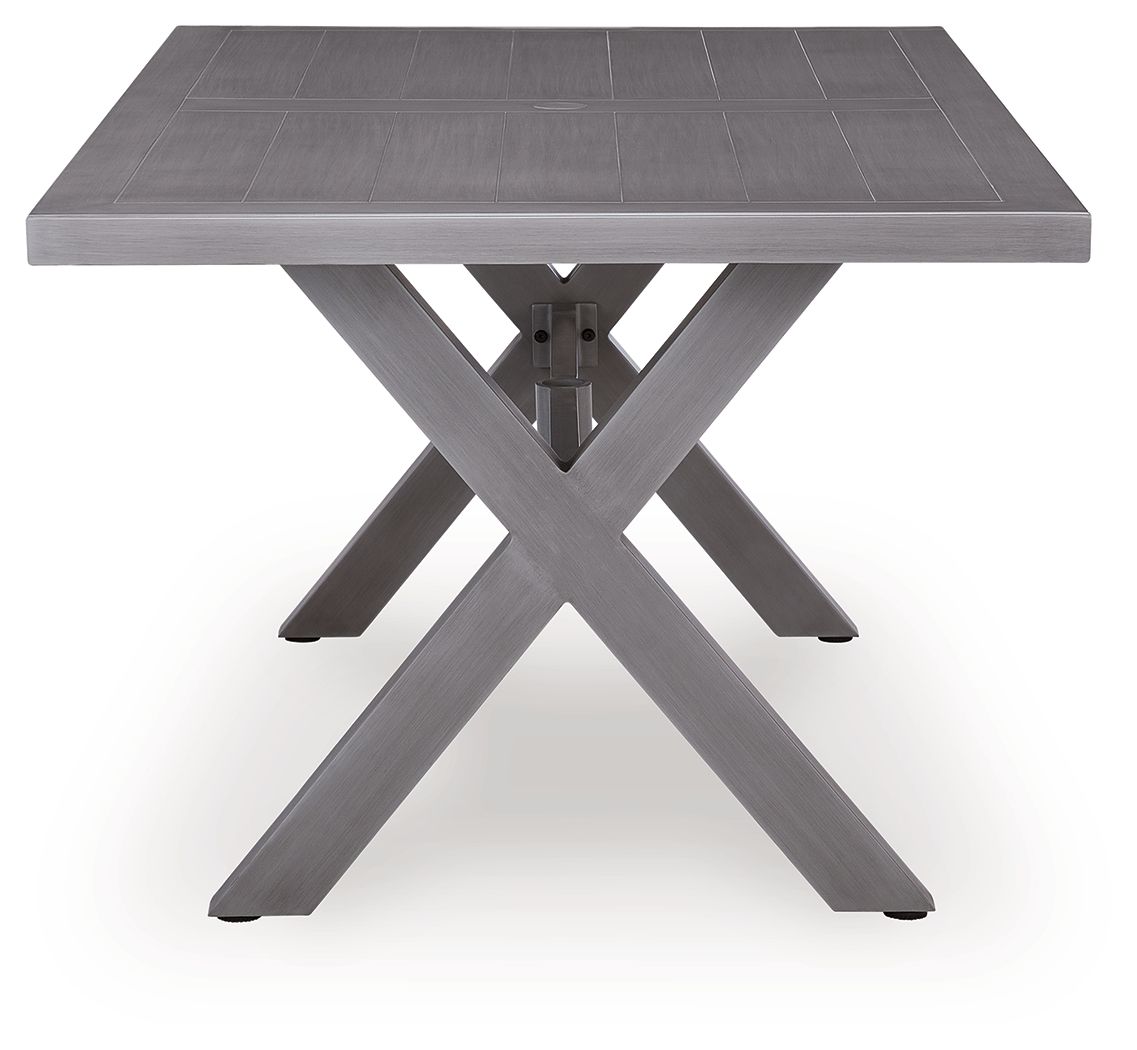 Half Moon Beach - Rectangular Dining Table With Umbrella Option - Gray - Image 2