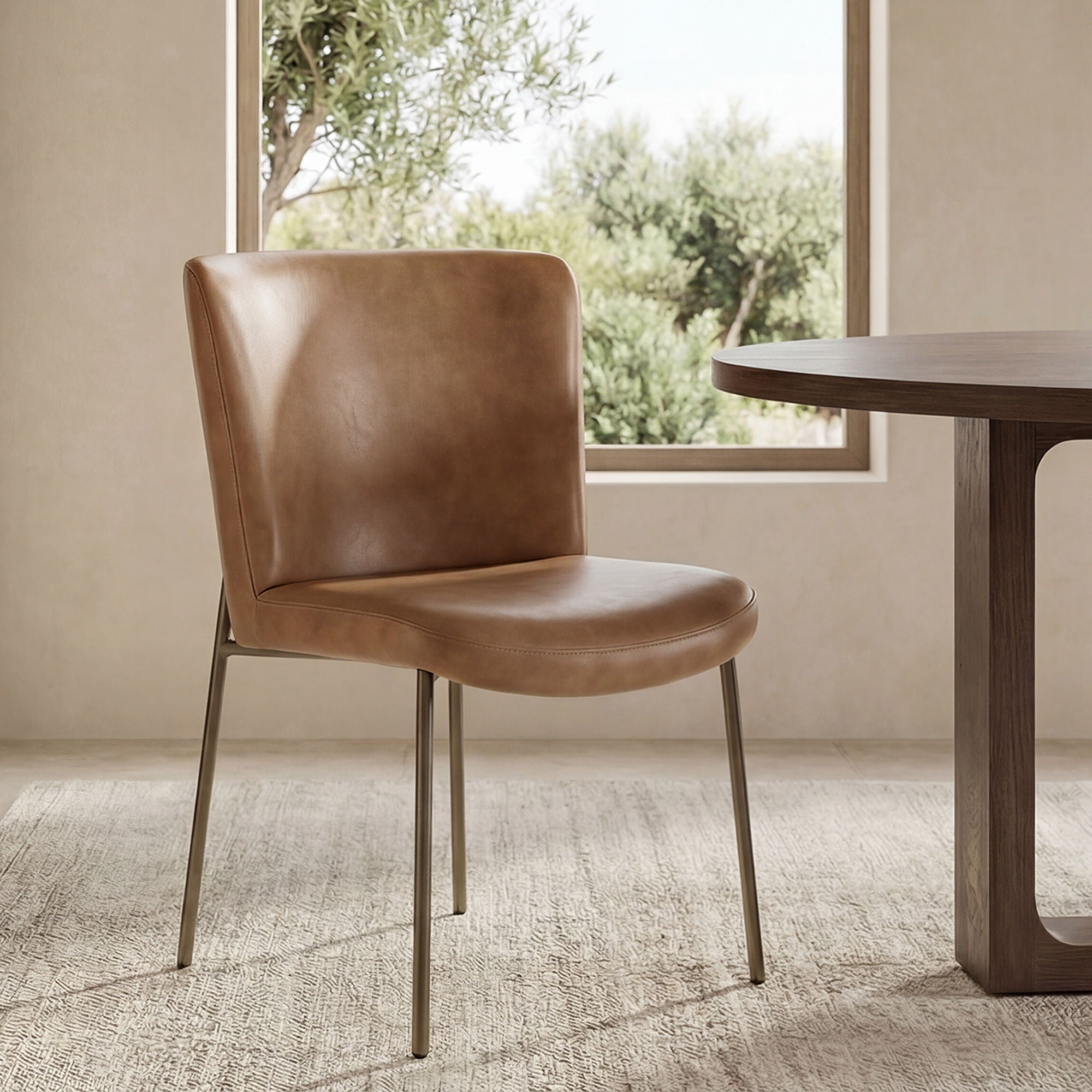 Early – Dining Chair Leather (Set of 2) – Tan