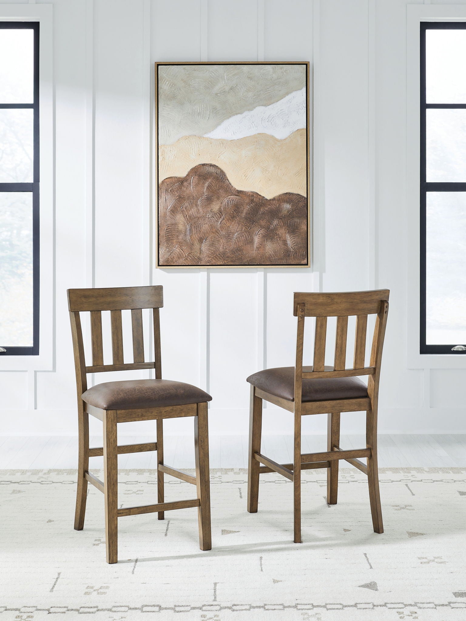 Urbinforte - Upholstered Barstool (Set of 2) - Light Brown - Image 2