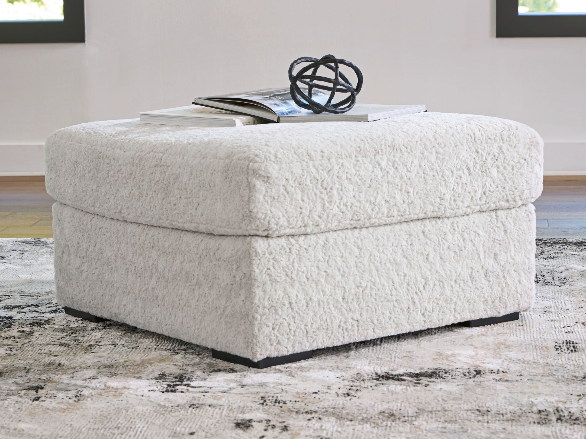 Cuddle Plush - Oversized Accent Ottoman - Arctic - Image 2