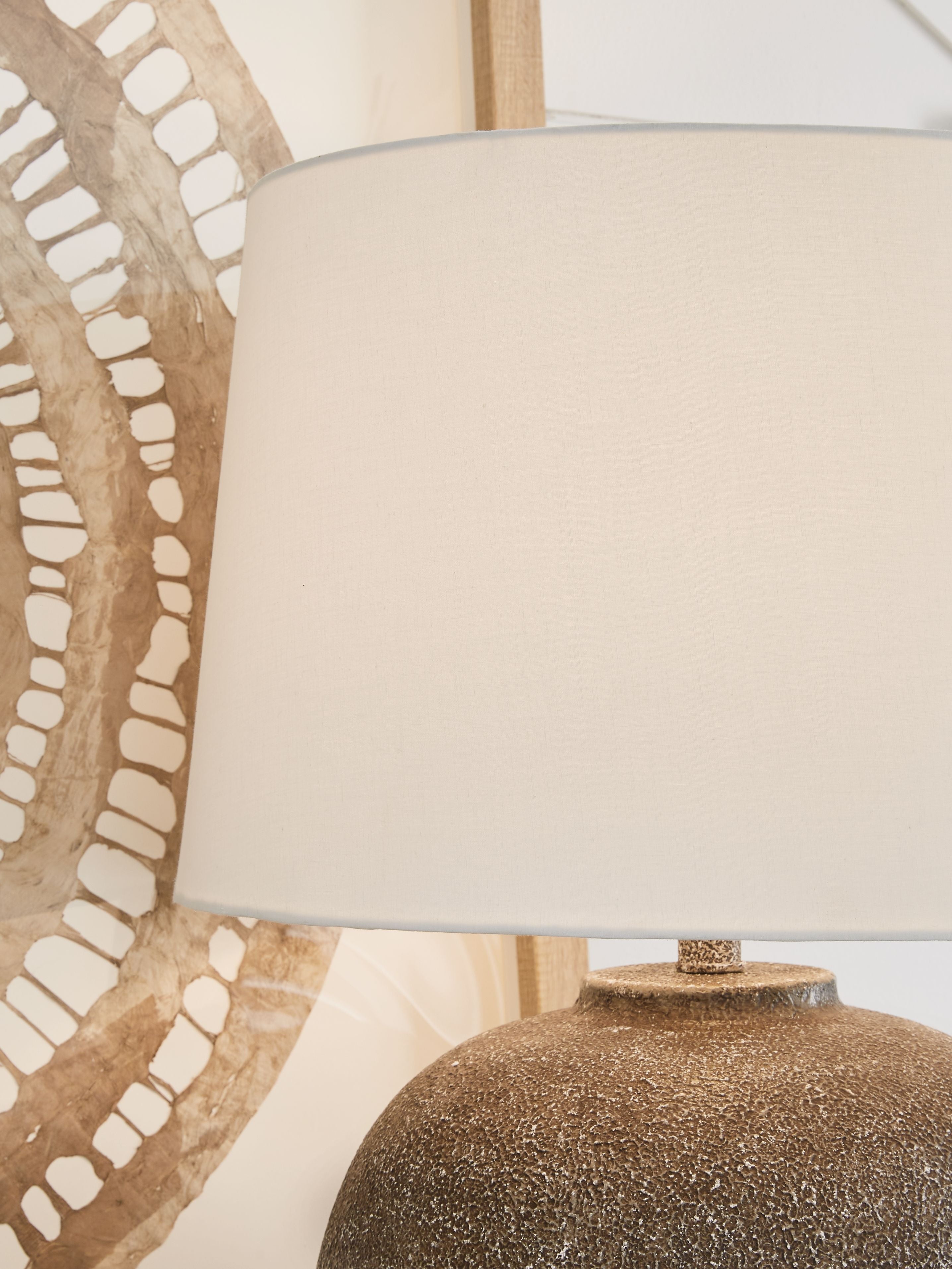 Neavesboro - Metal Table Lamp - Antique Brown / White - Image 2