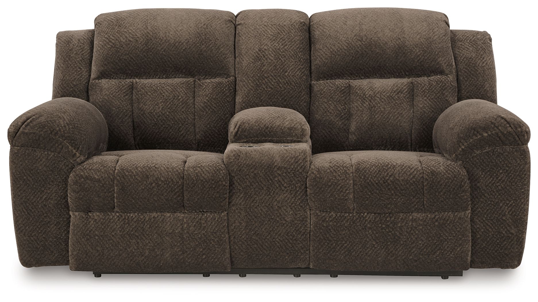 Frohn - Dbl Reclining Loveseat With Console - Fabric - Chocolate - Image 2