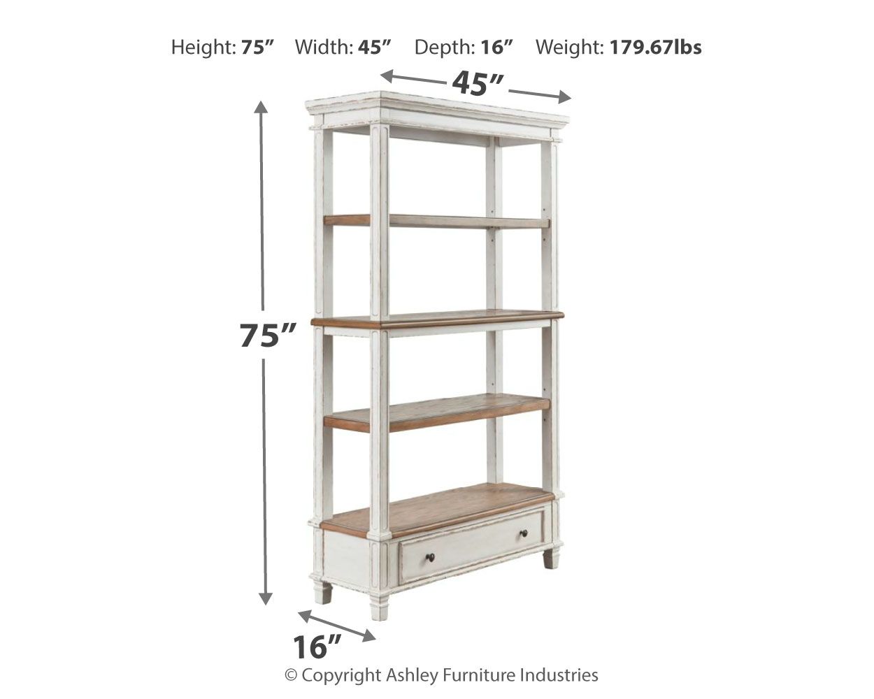 Realyn - Bookcase - Brown / White - Image 2