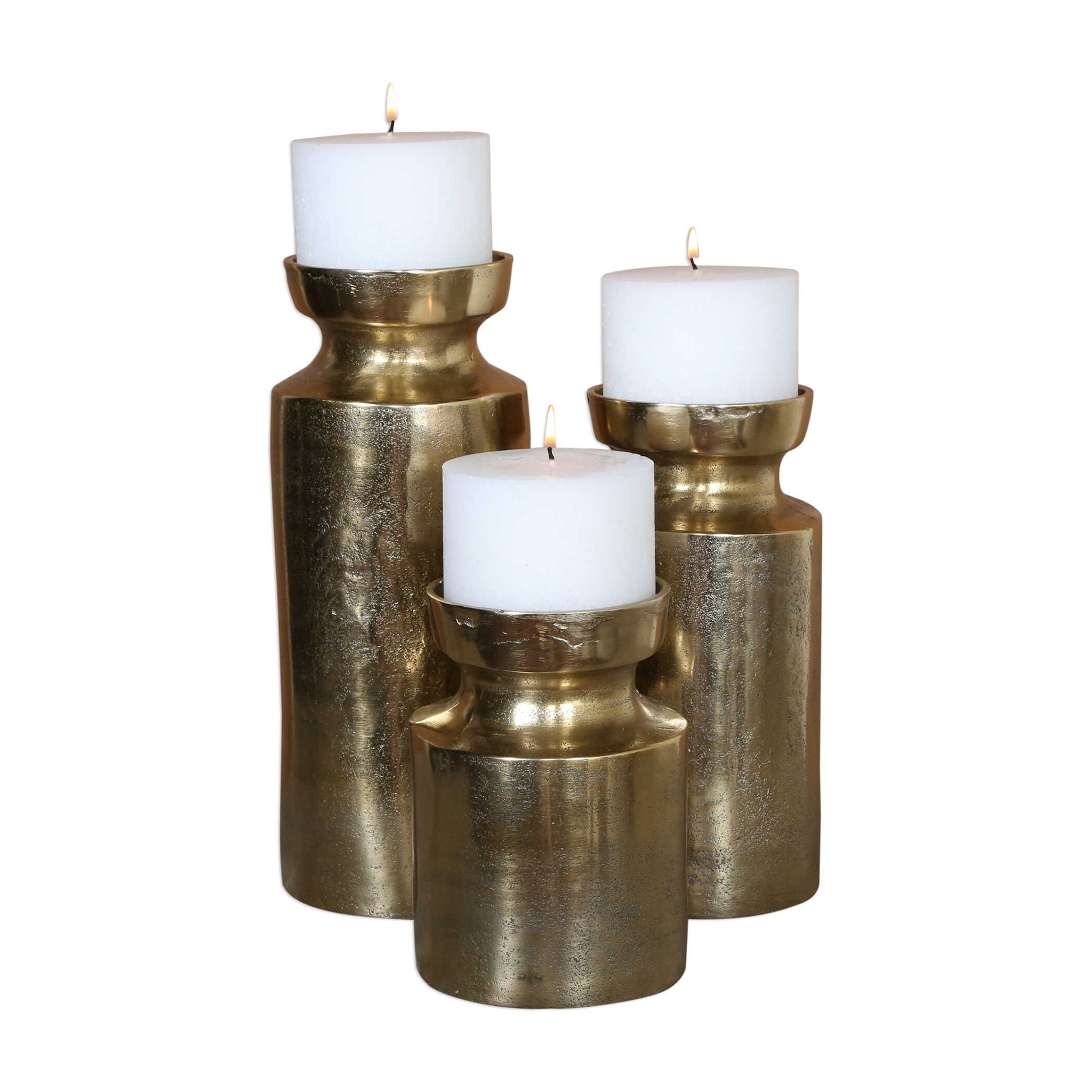 Amina - Candleholders (Set of 3) - Antique Brass - Image 2