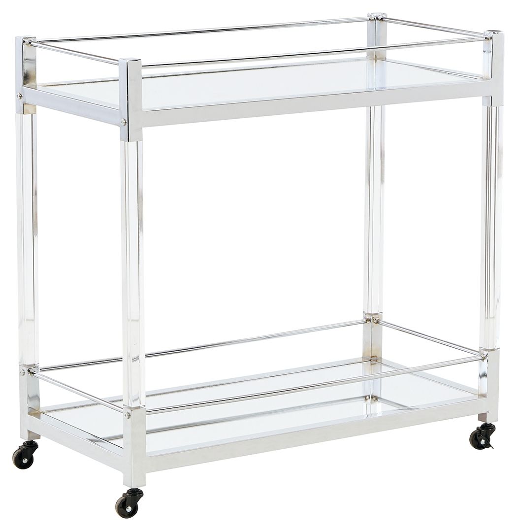 Chaseton – Bar Cart – Clear / Silver Finish