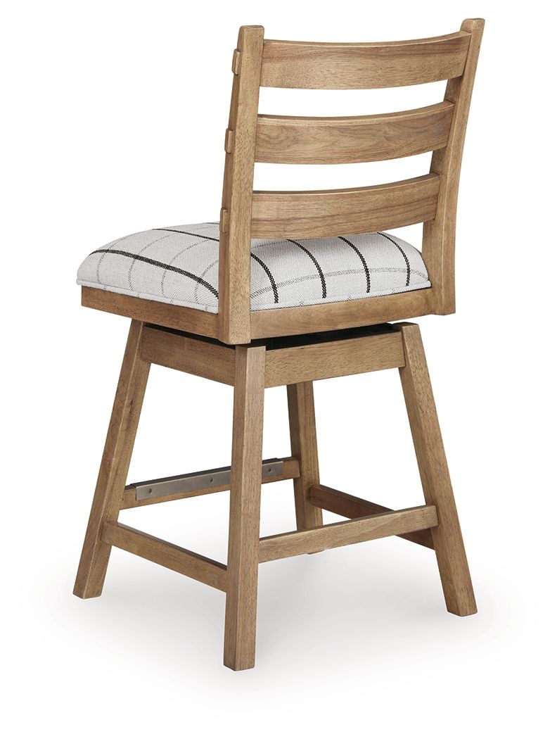 Ridgester - Upholstered Swivel Barstool (Set of 2) - Light Brown - Image 2