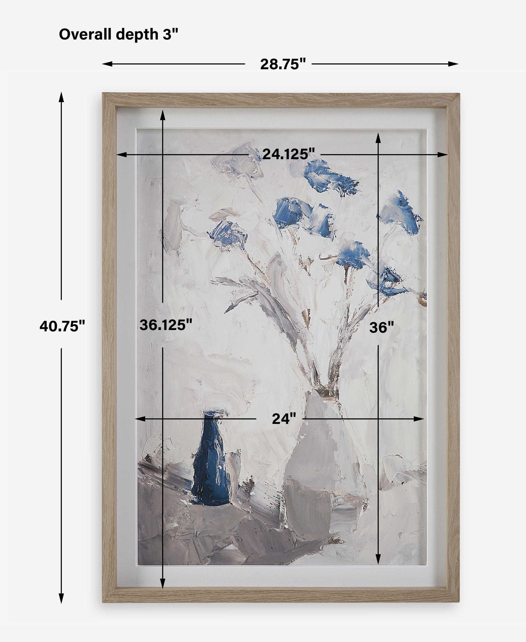 Blue Flowers - In Vase Framed Print - White - Image 2