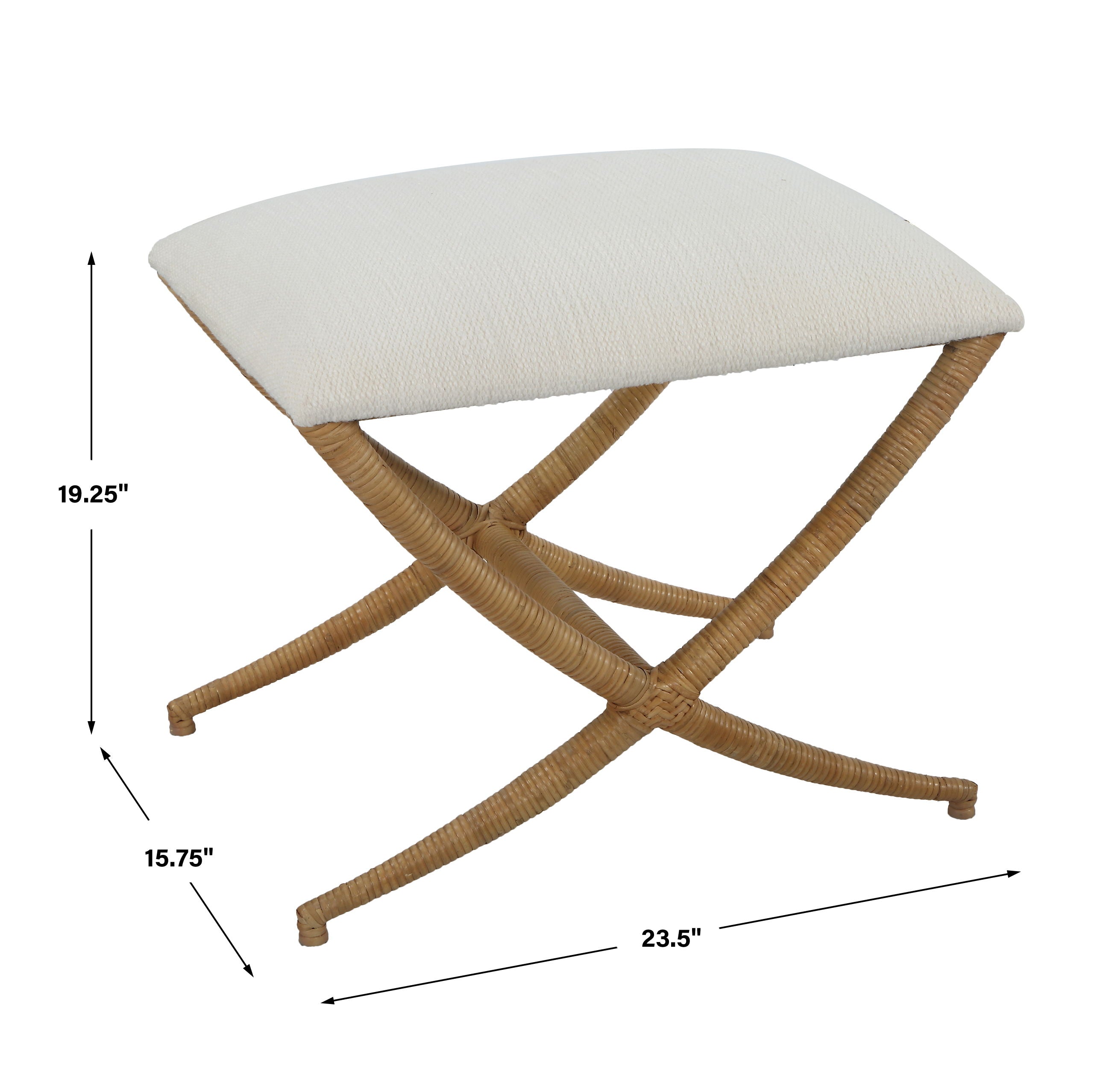 Expedition - White Fabric Small Bench - Image 3