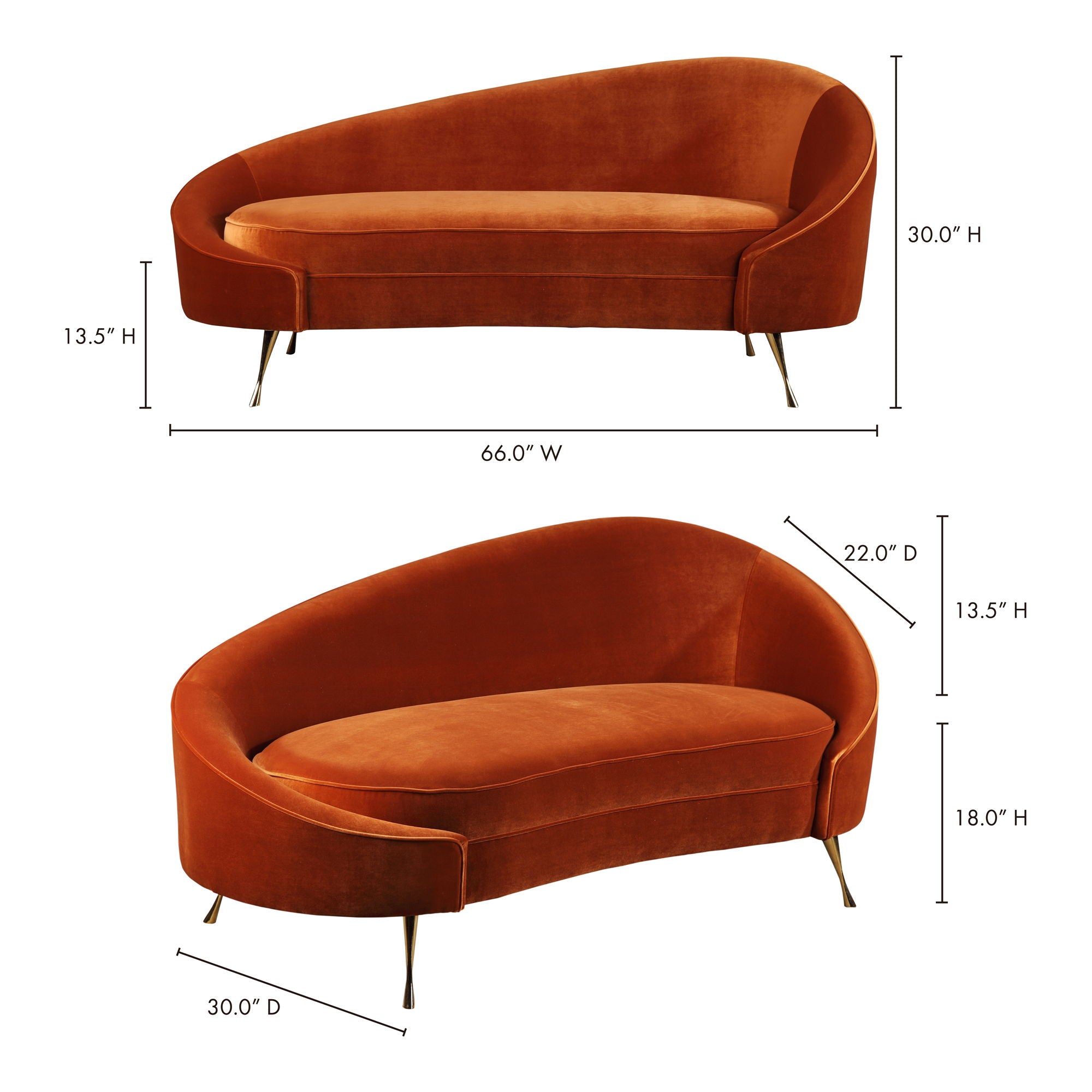 Abigail - Chaise - Umber - Image 3