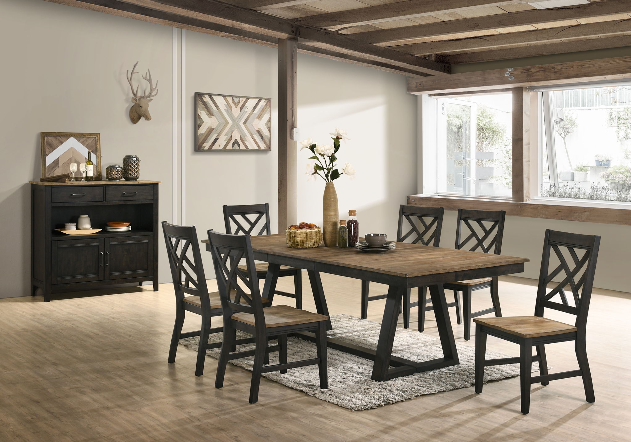 Harper - Trestle Table - Brushed Brown / Pecan - Image 2