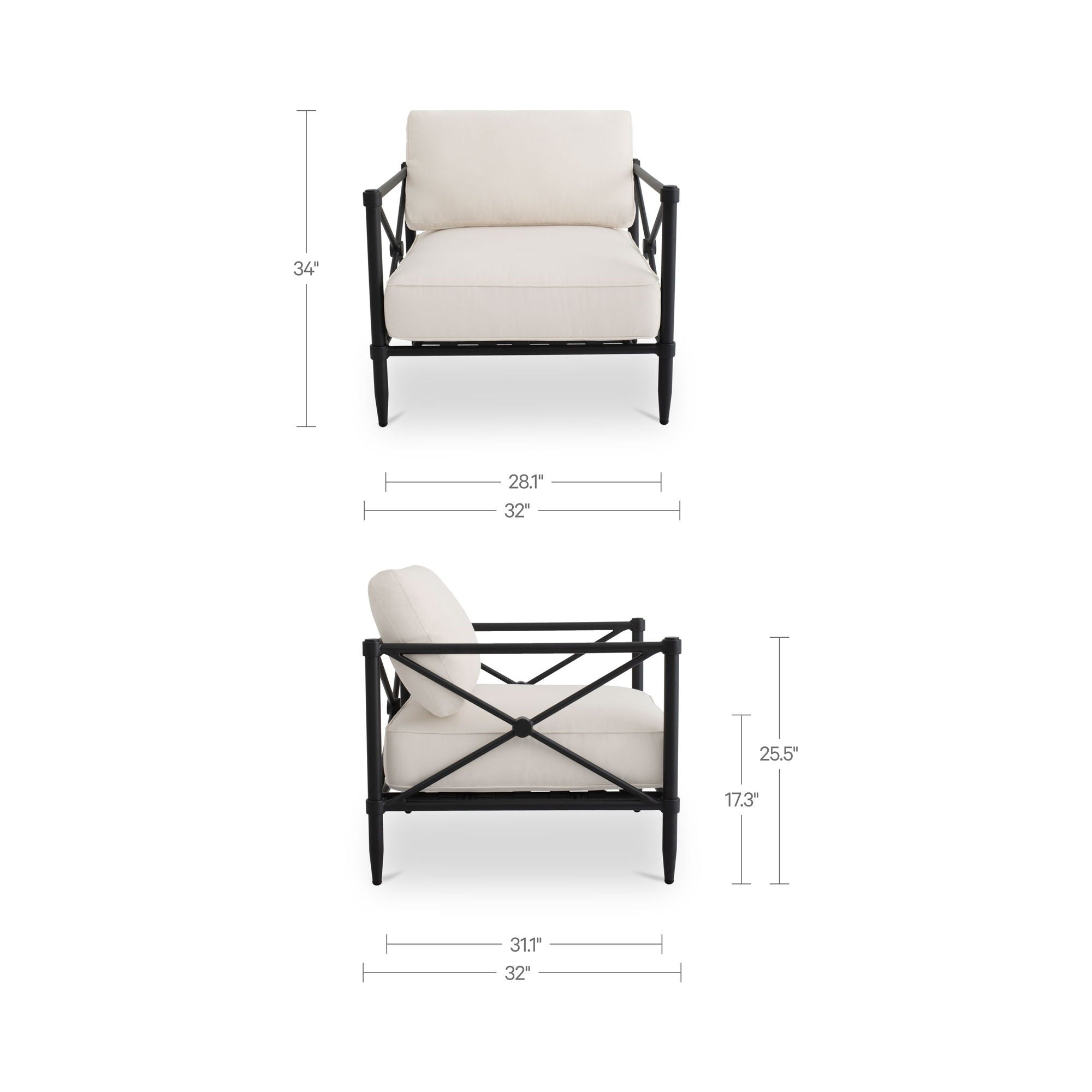 Willow - Outdoor Accent Chair - Cream - Image 2