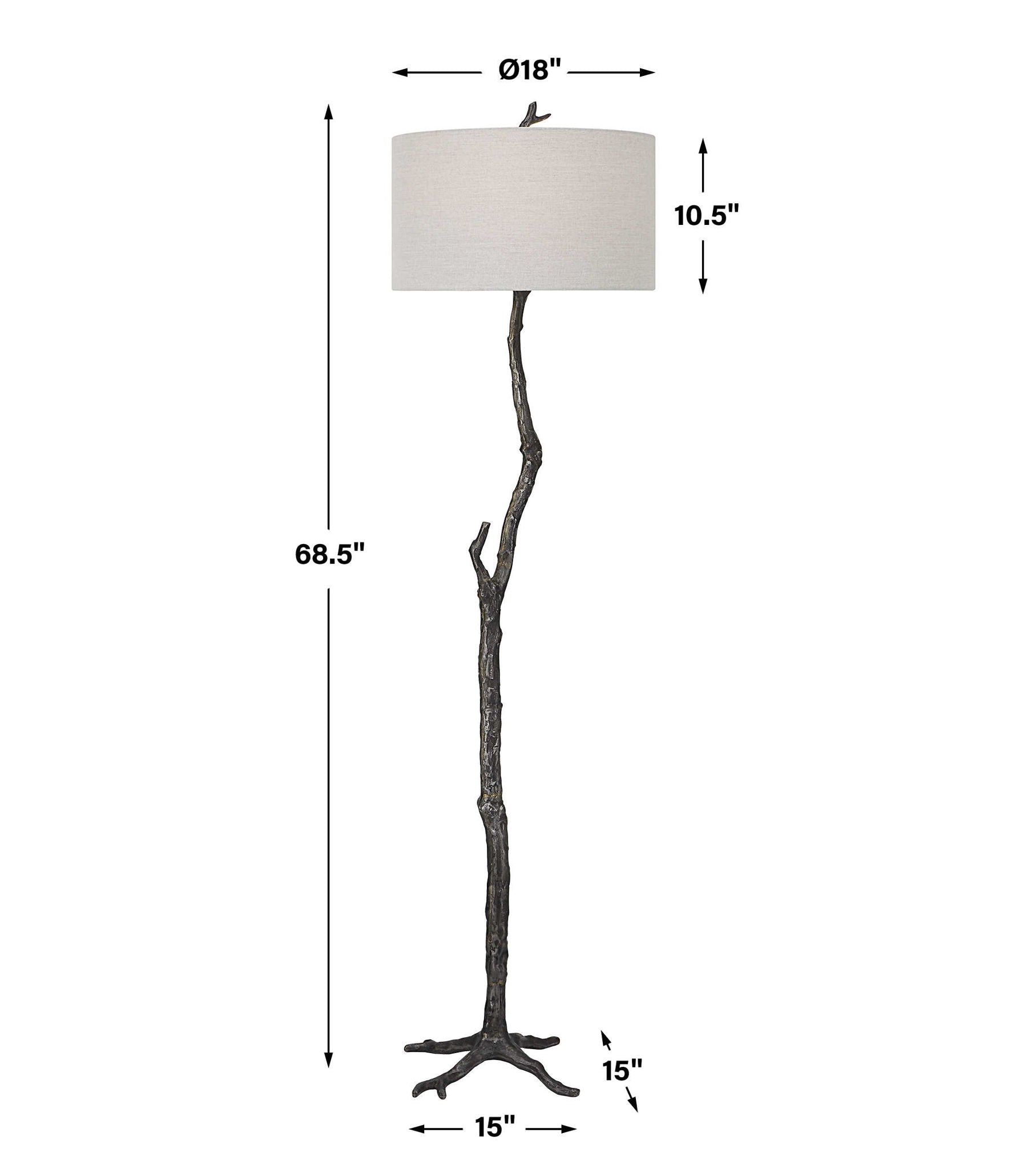 Spruce - Rustic Floor Lamp - Black - Image 2