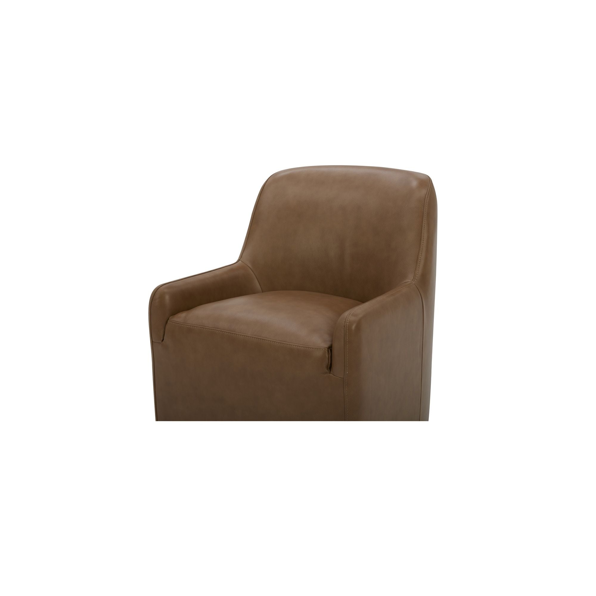 Maisie - Rolling Dining Chair Leather - Tan - Image 2