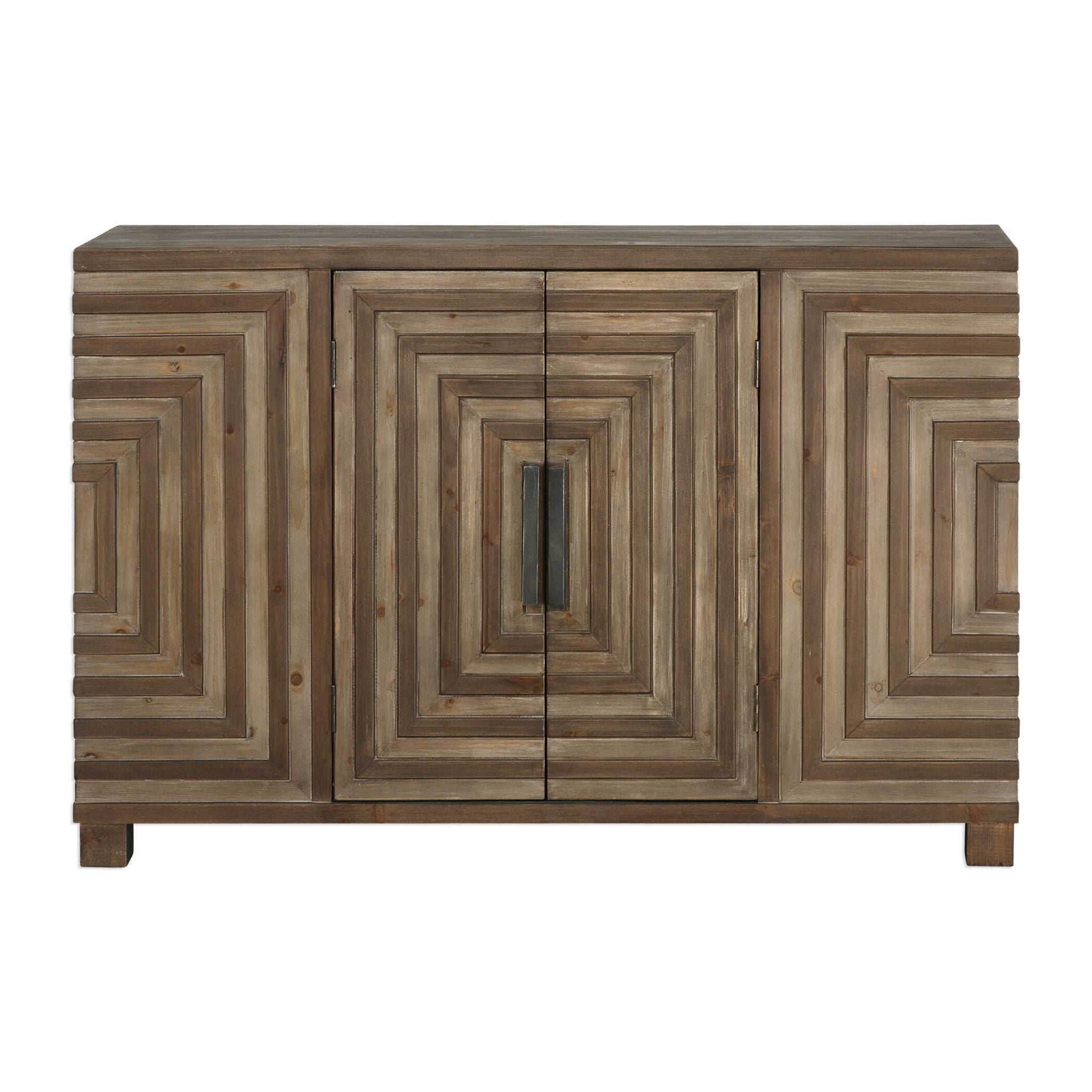 Layton - Geometric Console Cabinet - Light Brown - Image 1