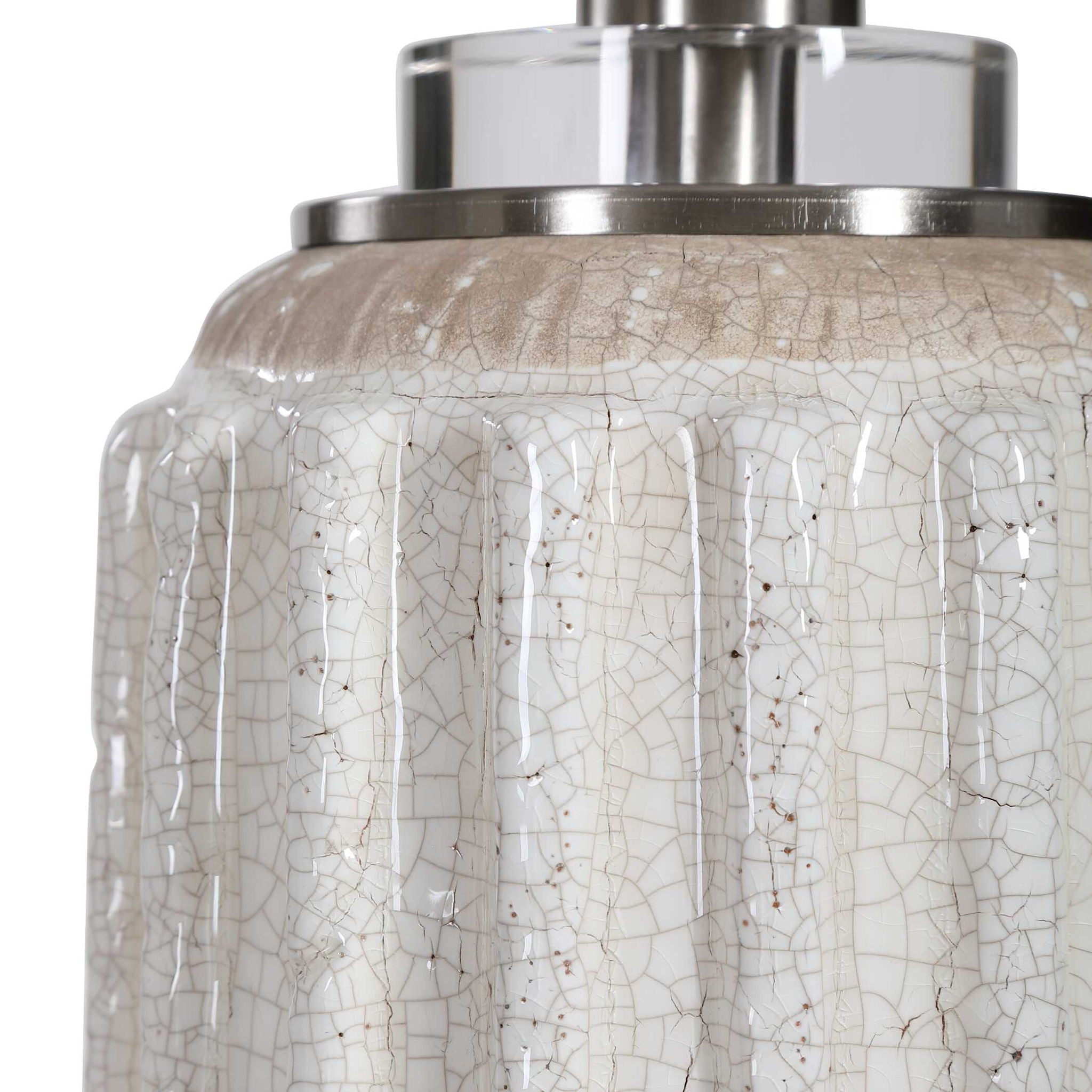 Azariah - Crackle Table Lamp - White - Image 2