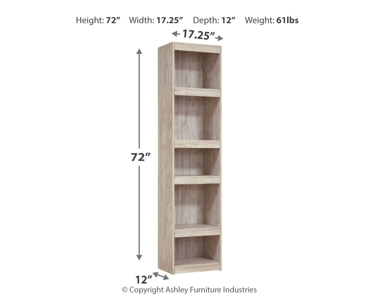 Willowton - Pier - 4 Shelves - Whitewash - Image 2