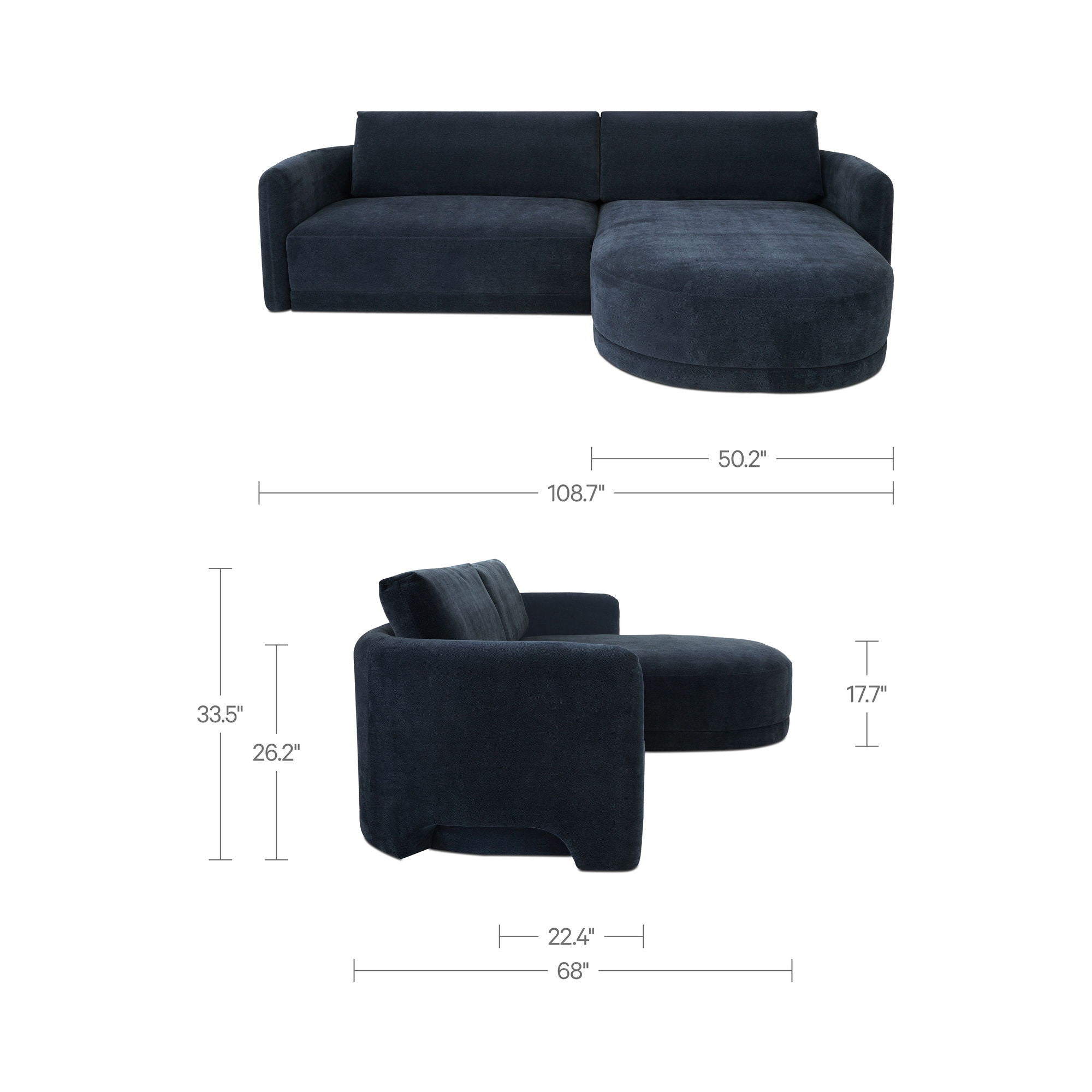 Emmy - Sectional Right - Dark Blue - Image 2