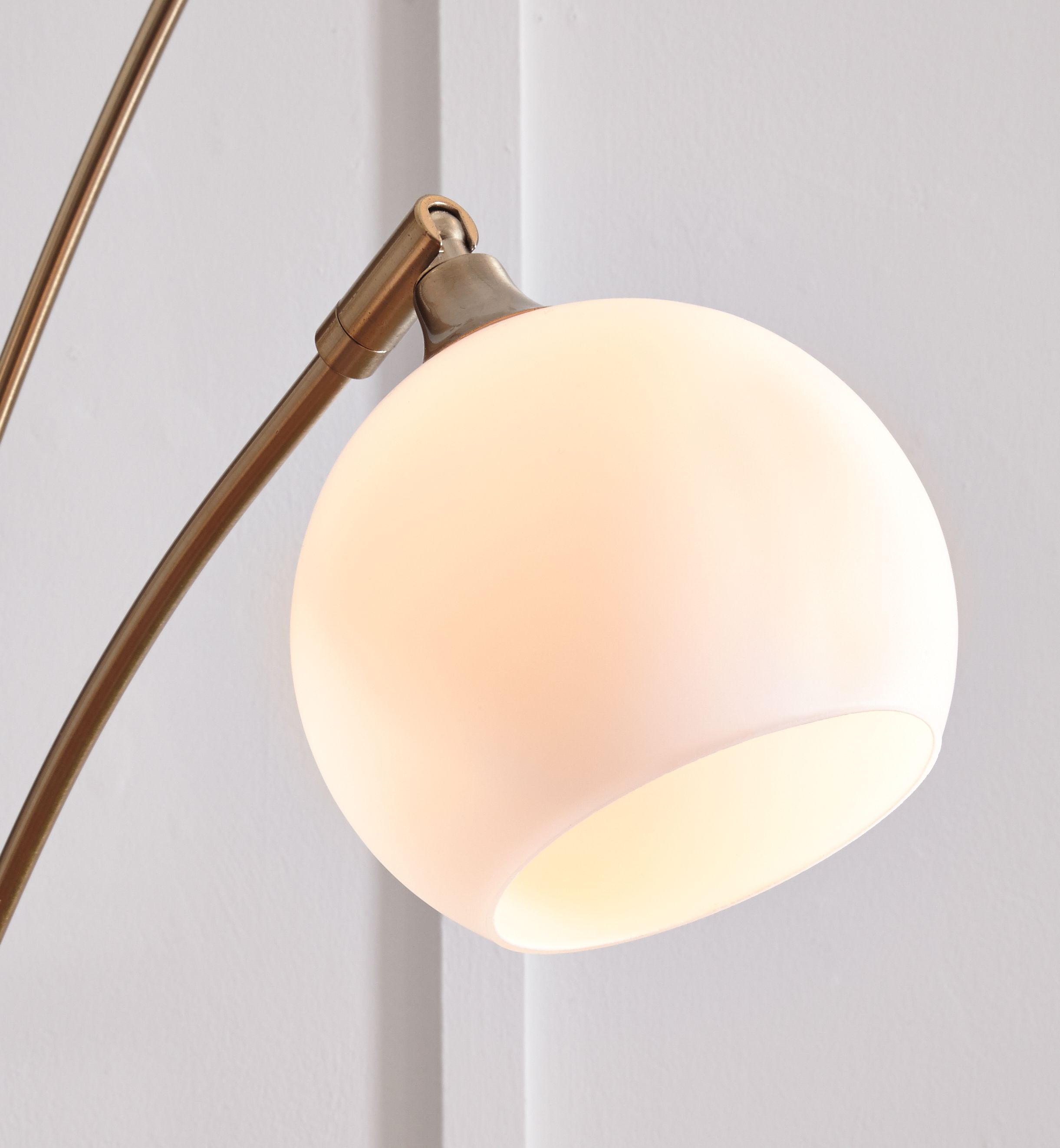 Taliya - Metal Arc Lamp  - Champagne / White - Image 2