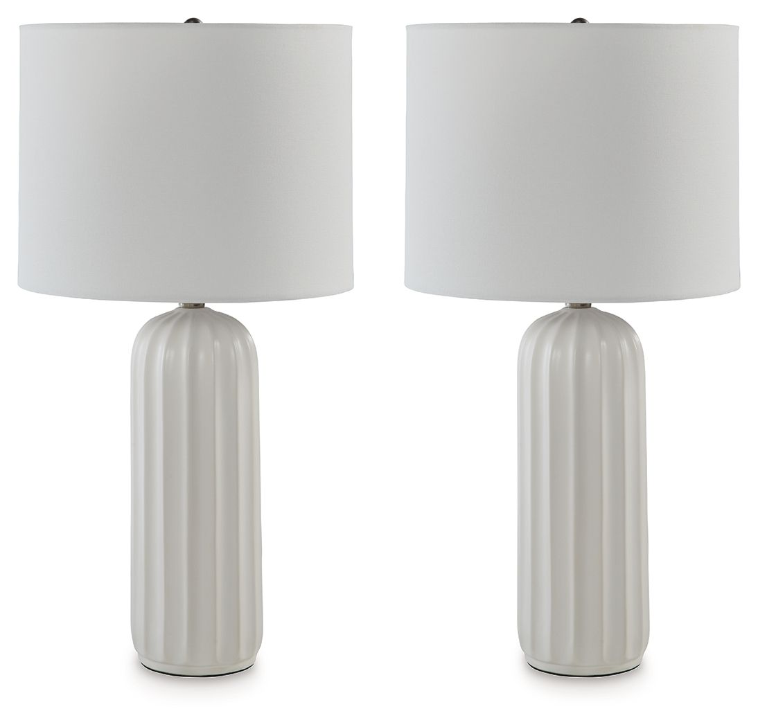 Clarkland – Ceramic Table Lamp (Set of 2) – White