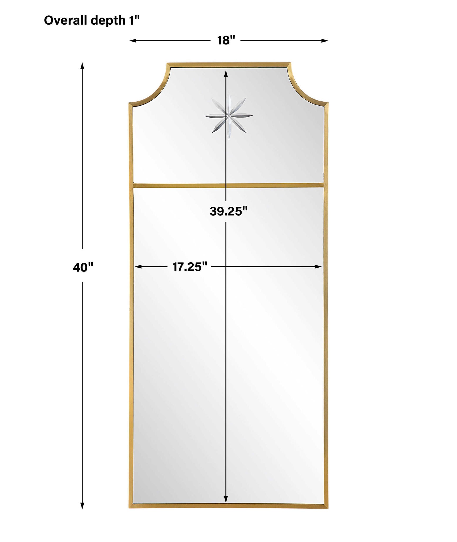 Caddington - Tall Mirror - Brass - Image 2