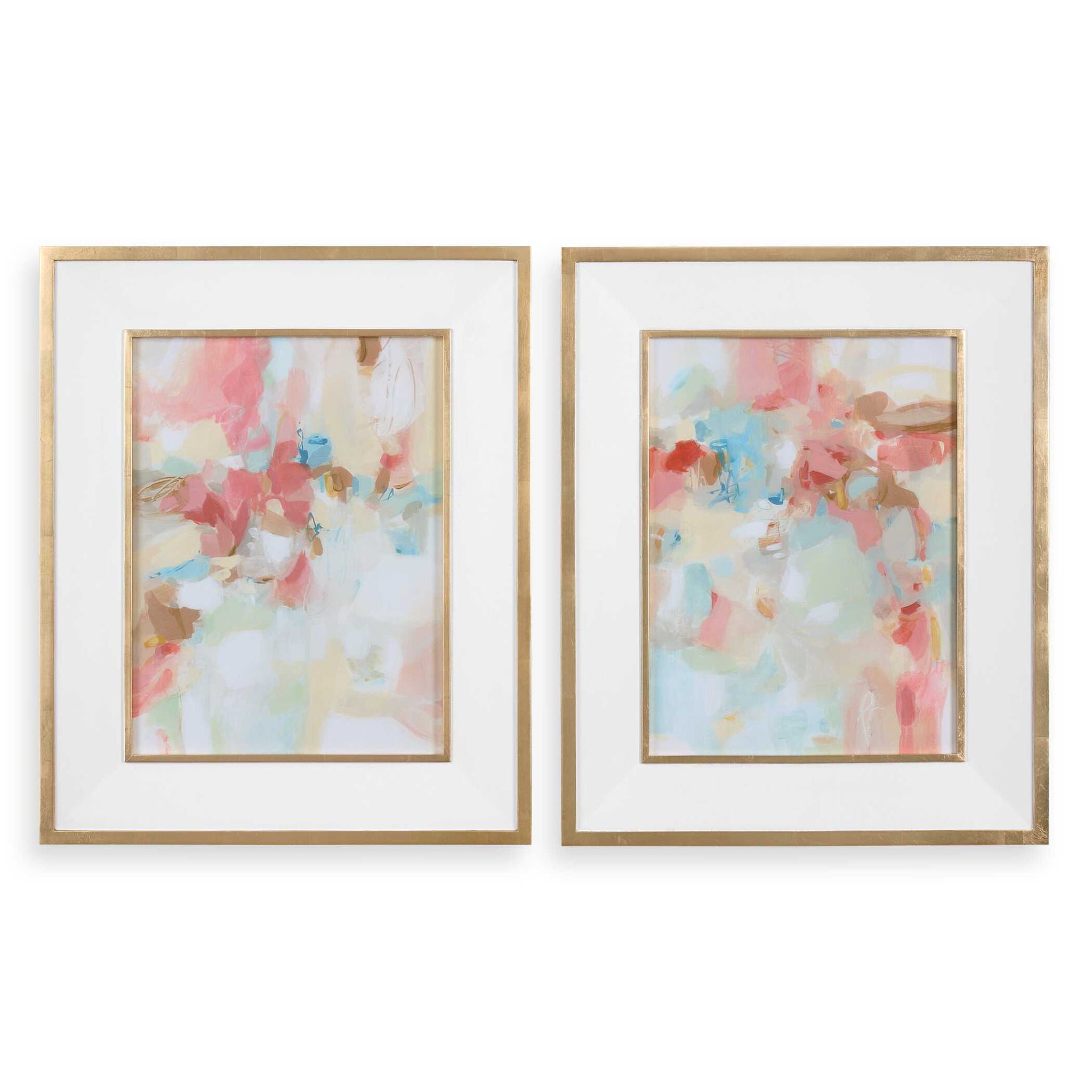 A Touch Of Blush And Rosewood Fences – Art (Set of 2) – Pink