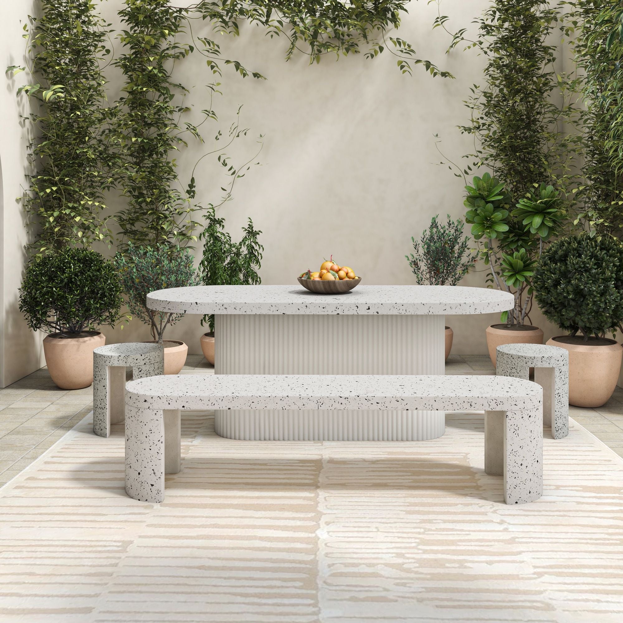Lyon - Outdoor Stool - White - Image 2