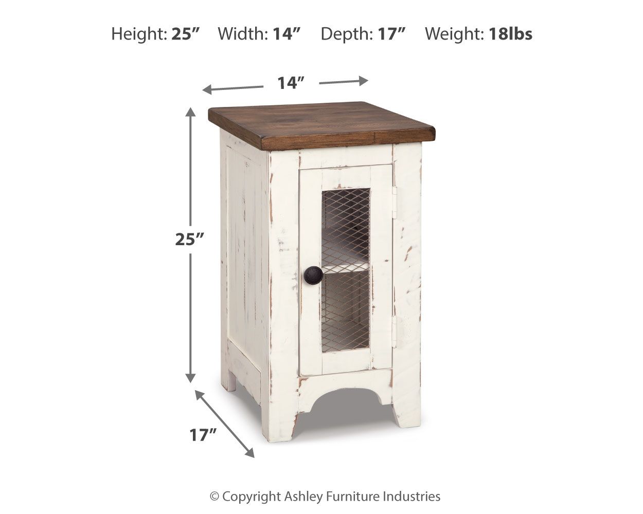 Wystfield - Chair Side End Table - White / Brown - Image 2