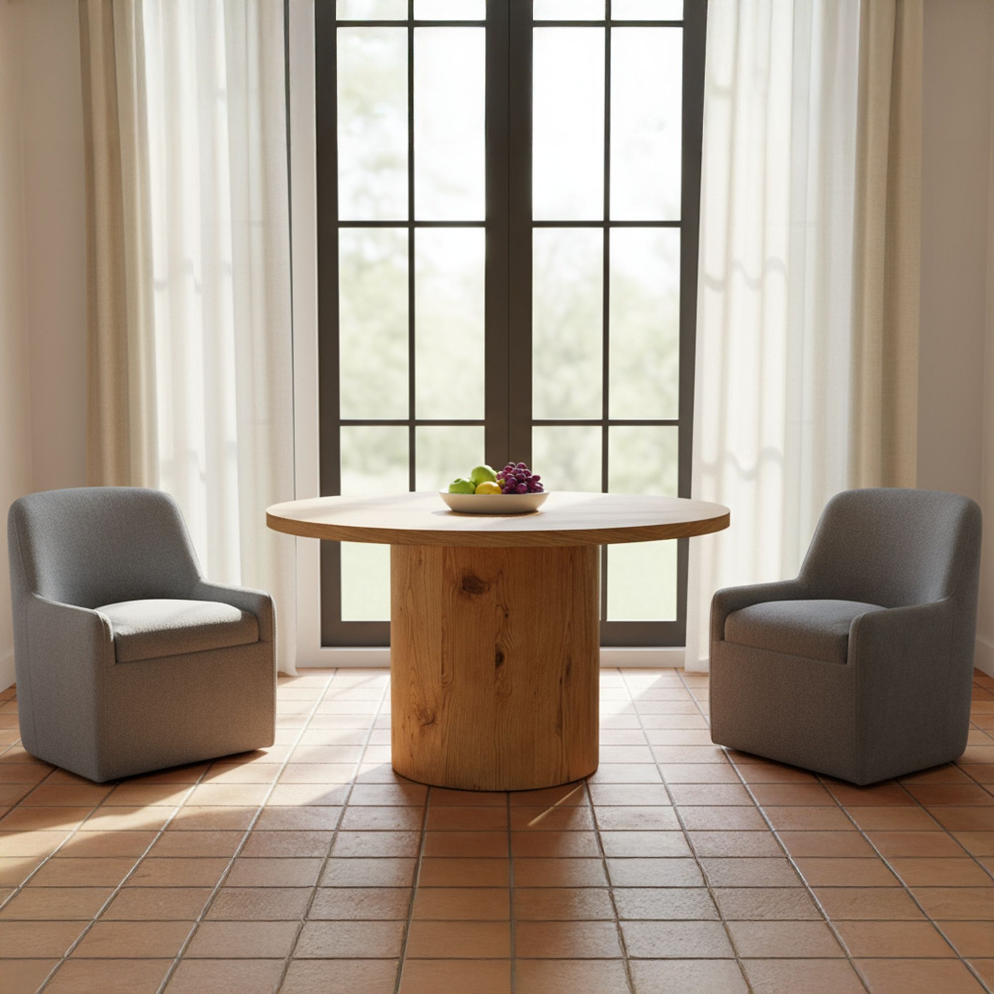 Maisie - Rolling Dining Chair - Slate Blue - Image 2