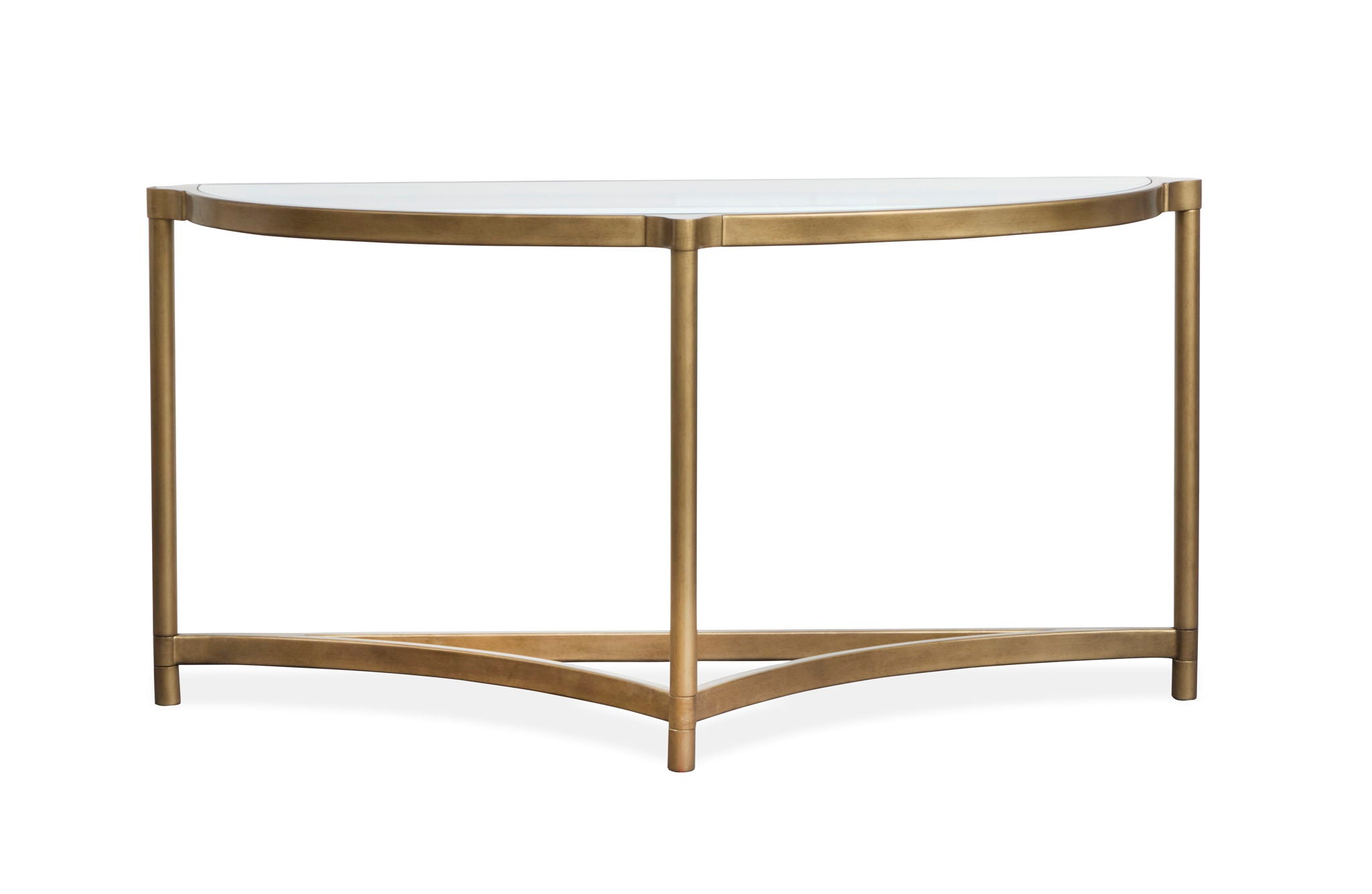 Cassidy - Demilune Sofa Table - Aged Brass And Volakas Classic - Image 2