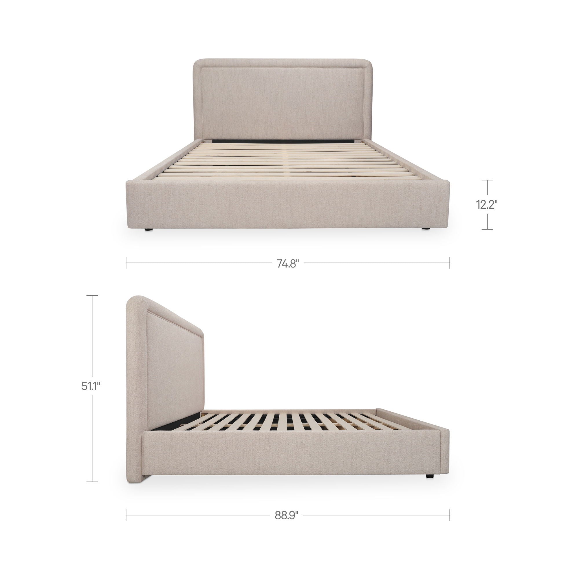 Simon - Queen Storage Bed - Flecked Beige - Image 2