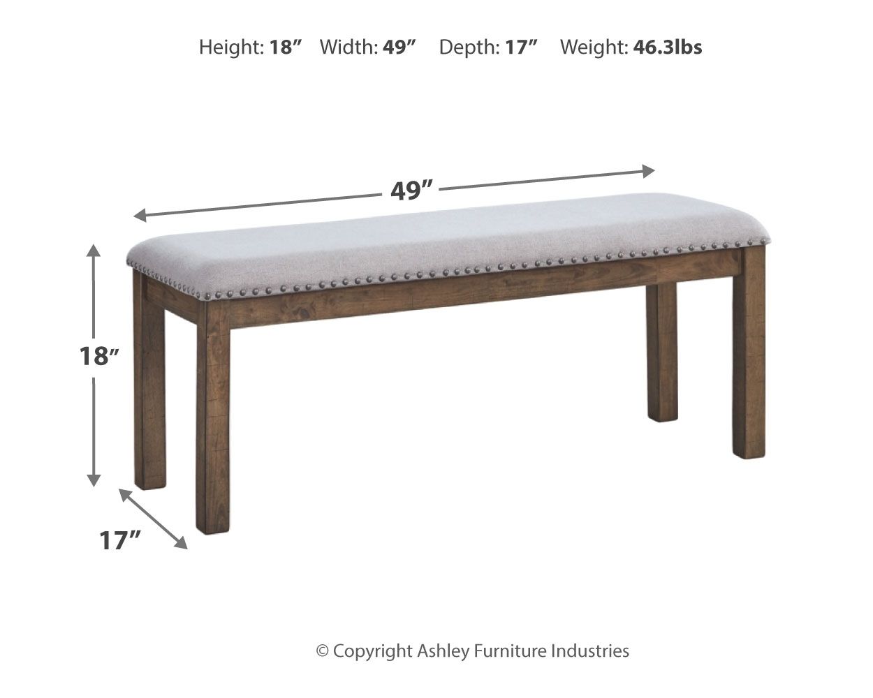 Moriville - Upholstered Bench - Beige - Image 3