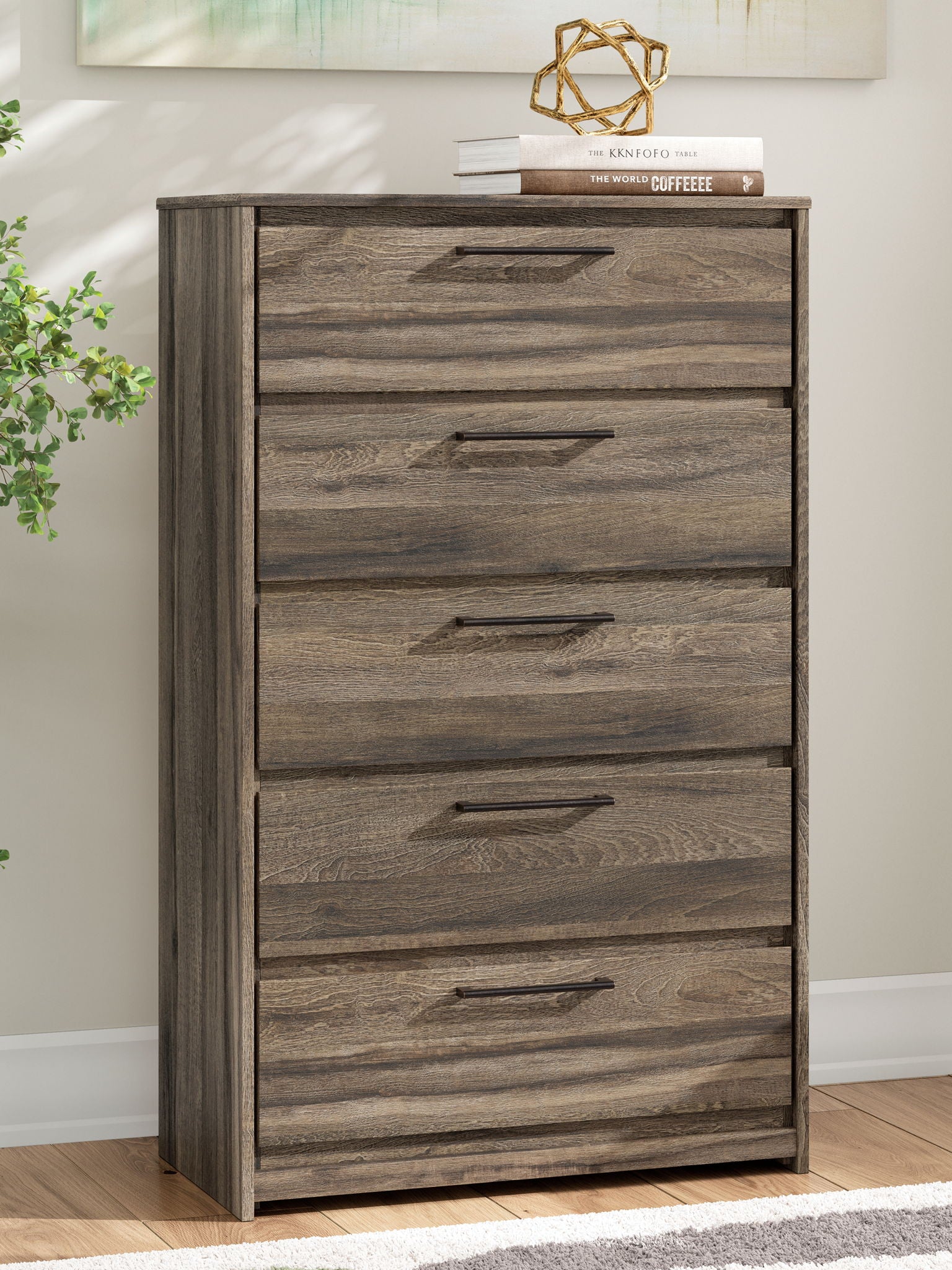 Elbrim - Five Drawer Chest - Brown - Image 2